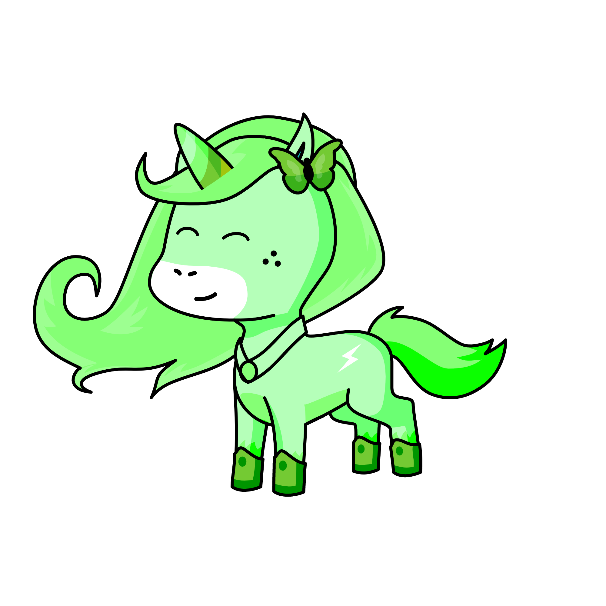 green, the unicorn