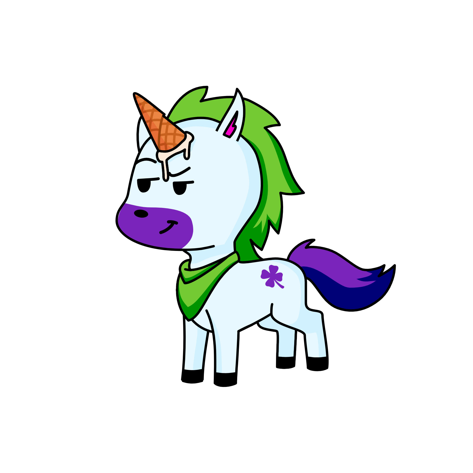 Lucky Purple, the unicorn