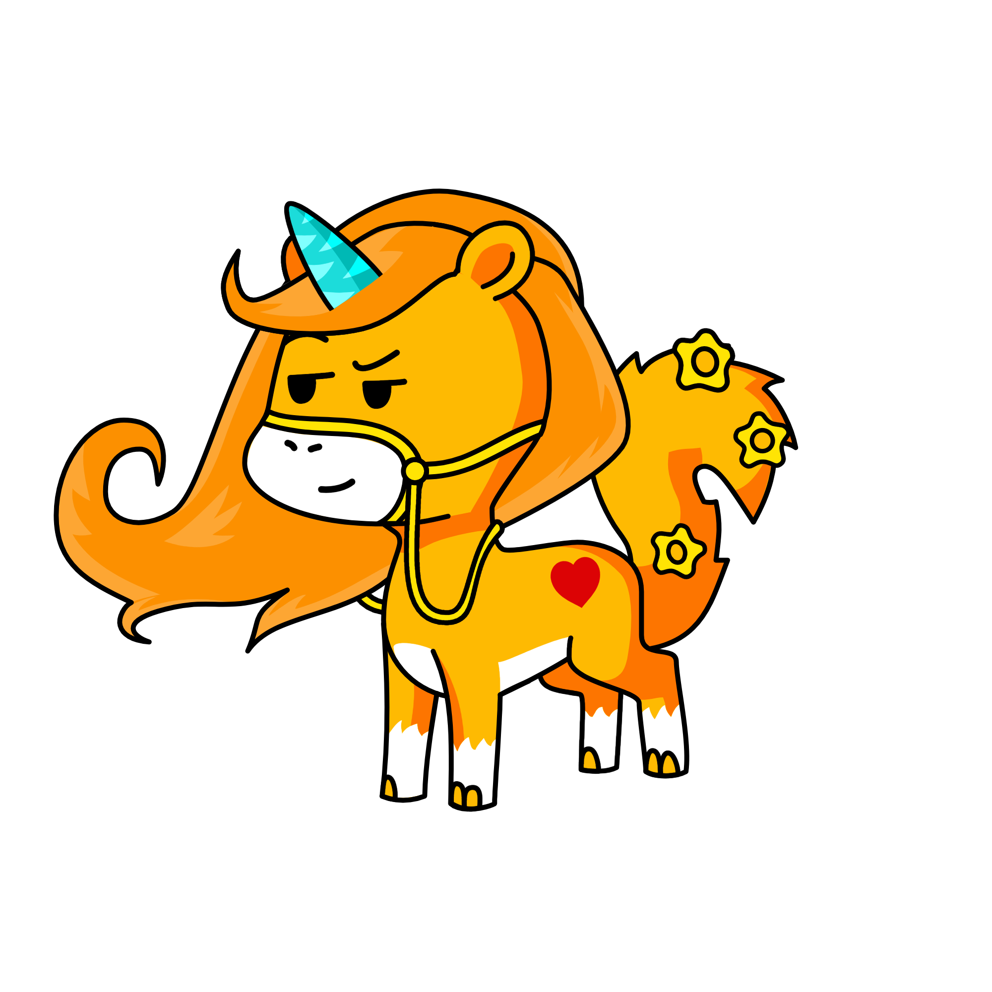 Orange, the unicorn