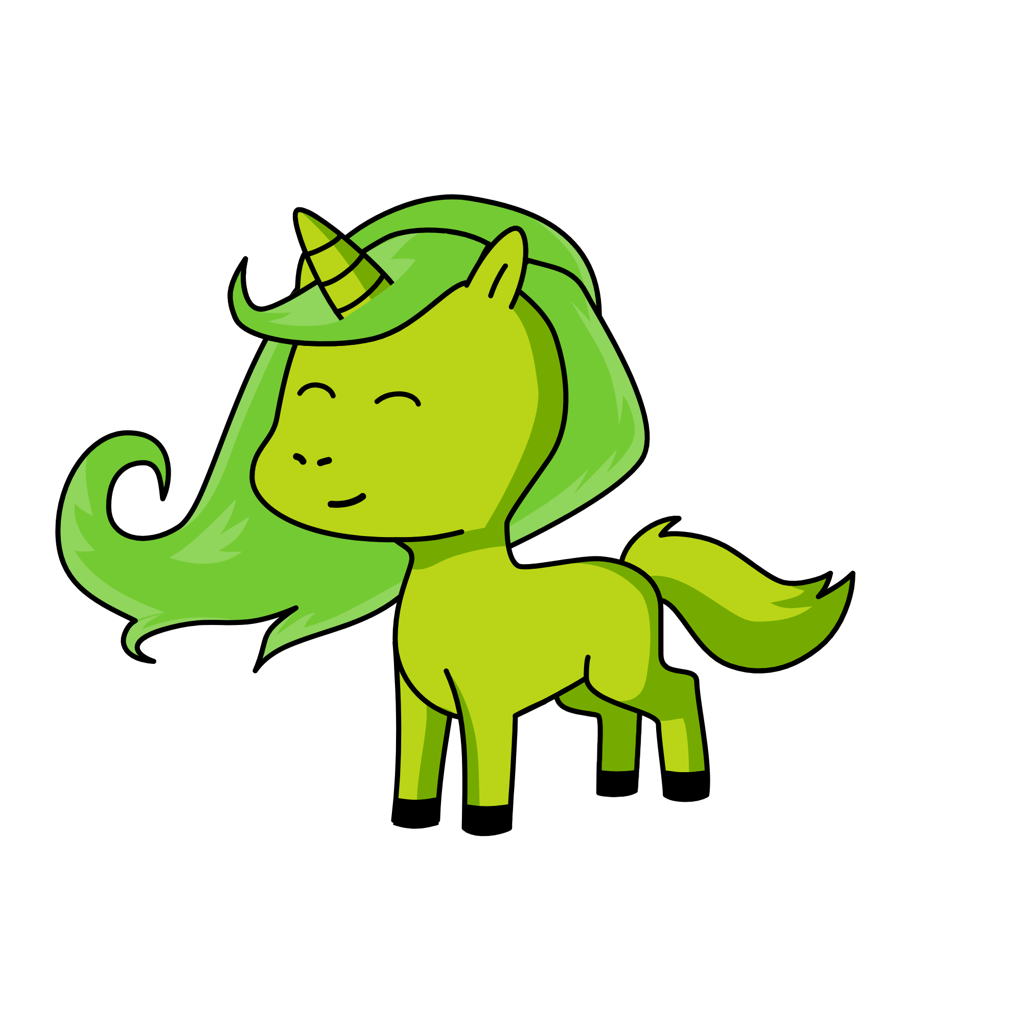 green, the unicorn