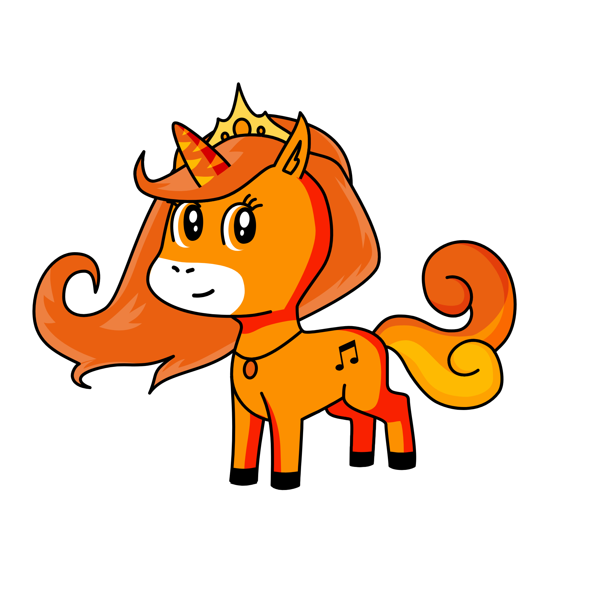 Orange, the unicorn