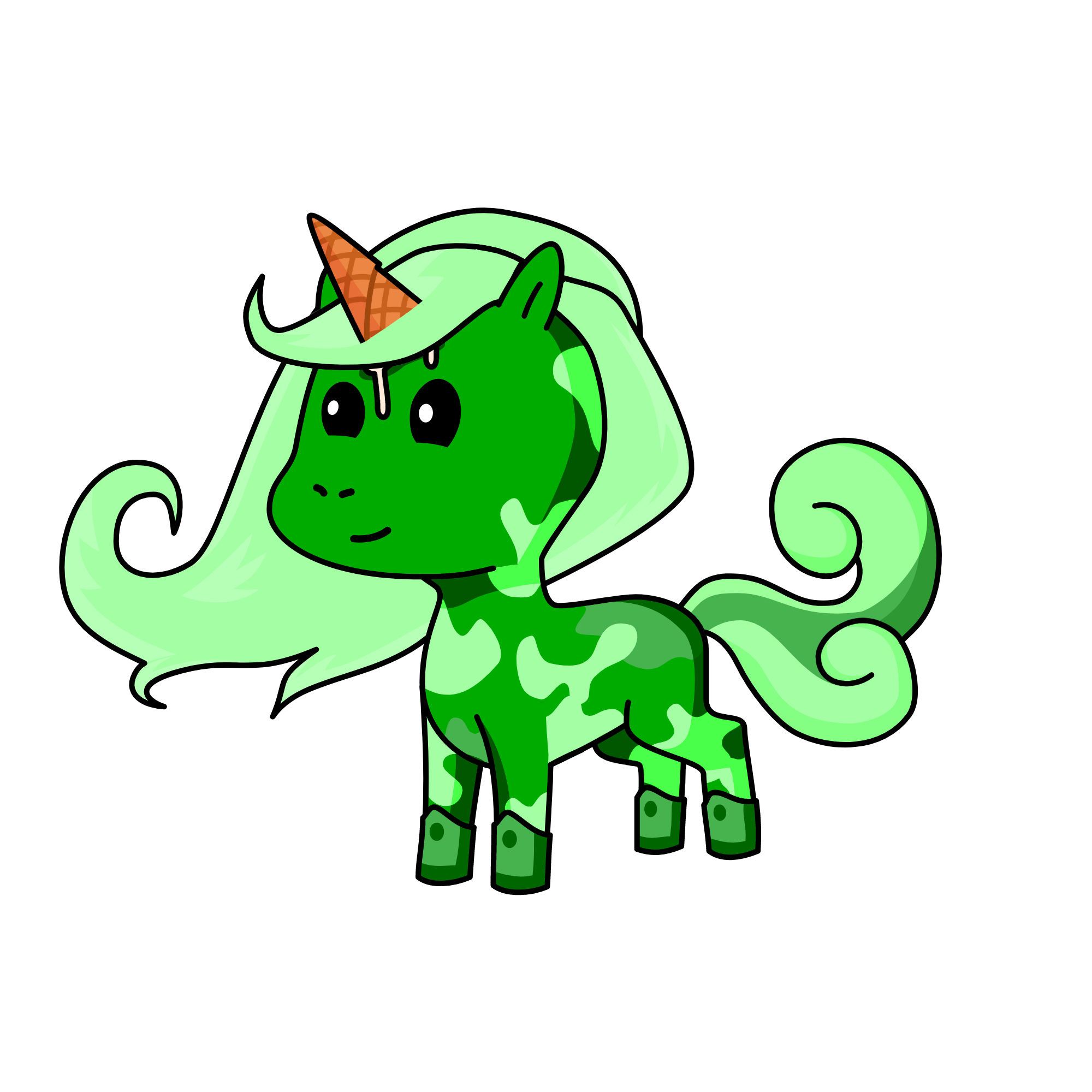 Mint Ice cream, the unicorn