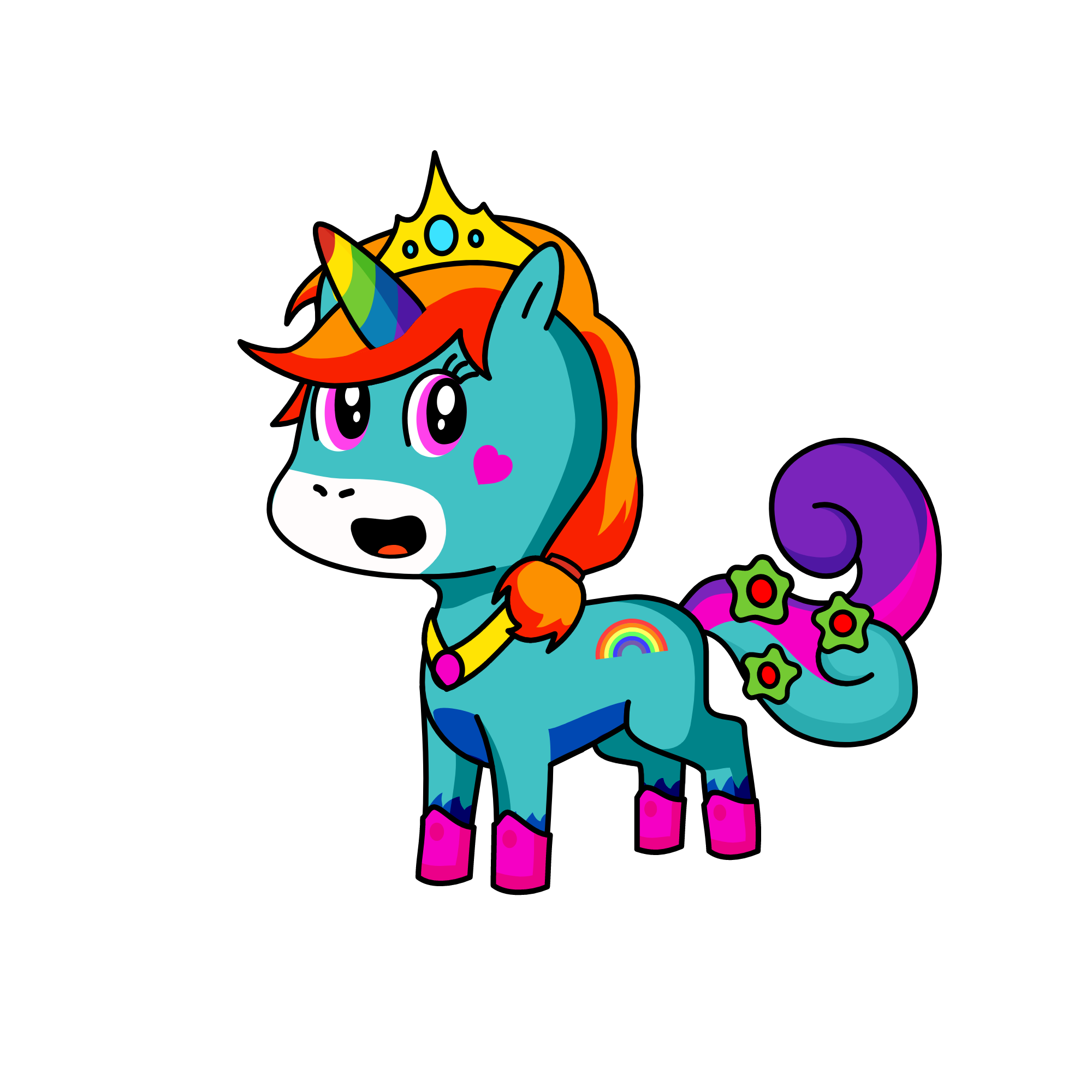 rainbow rose, the unicorn