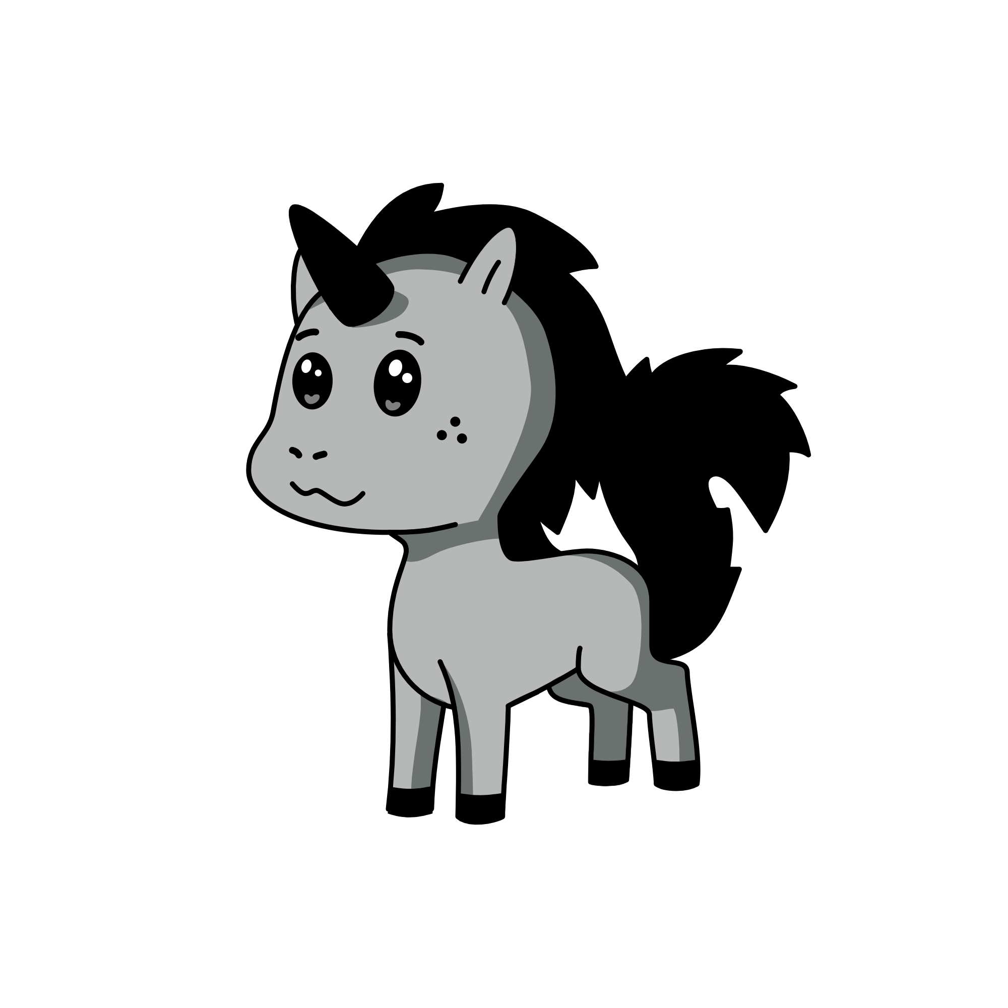 wolf, the unicorn