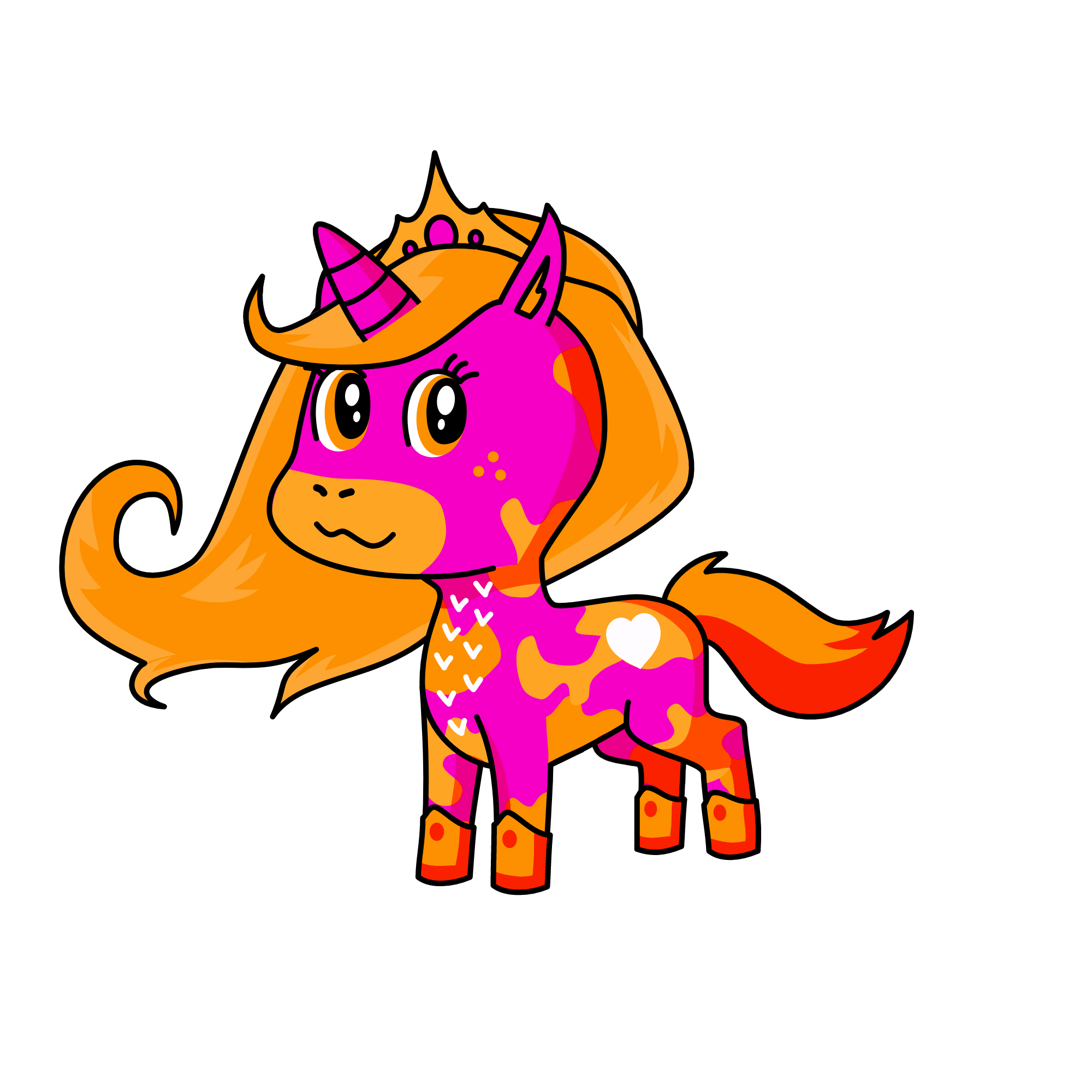 orange, the unicorn