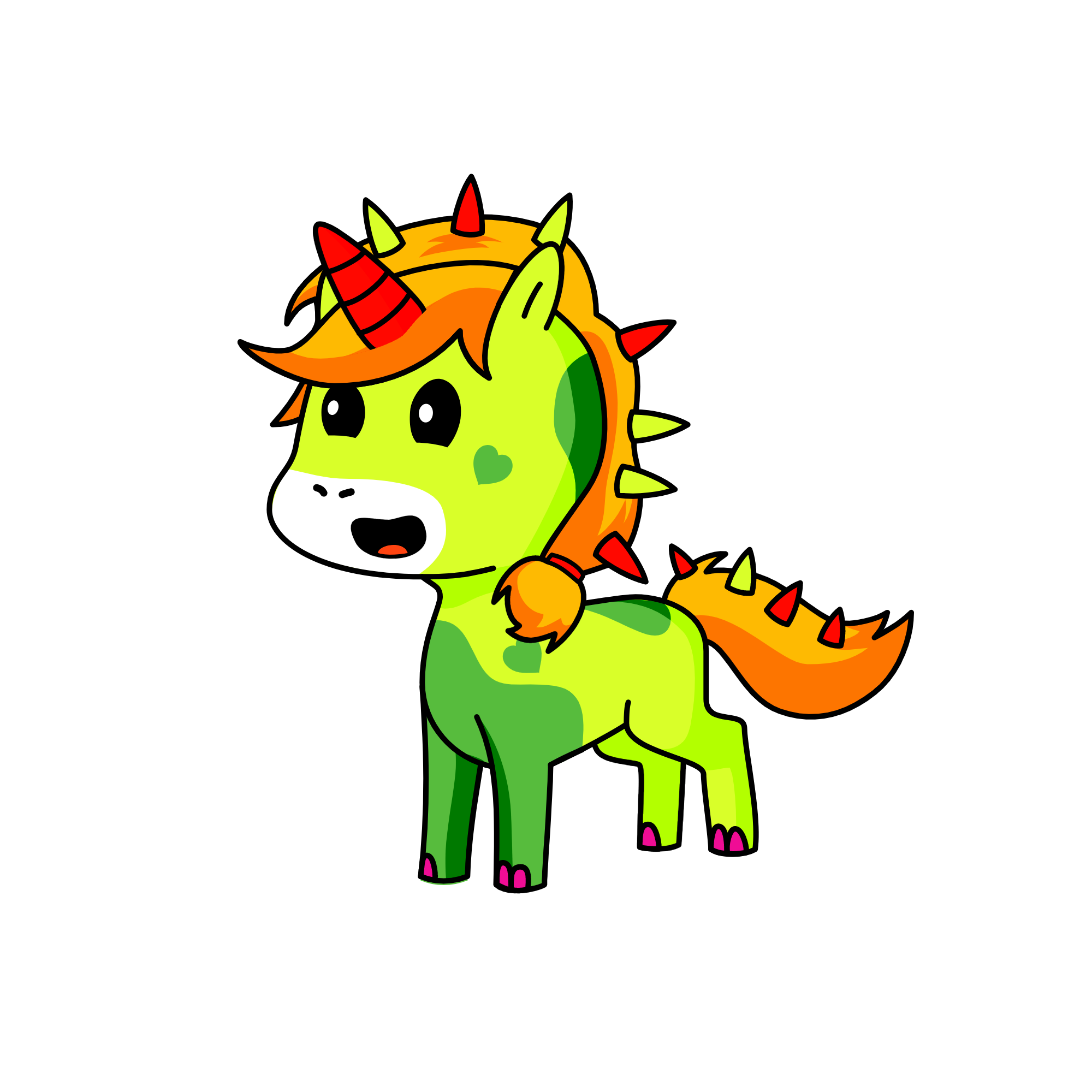 Dragon, the unicorn