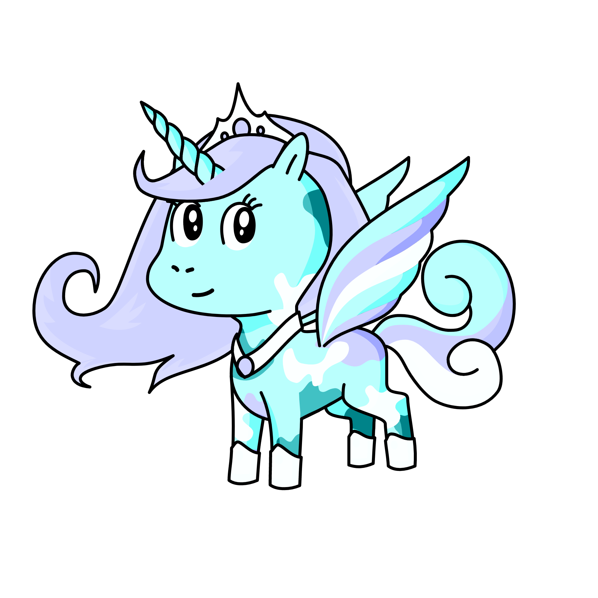 water snow ice queen, the unicorn