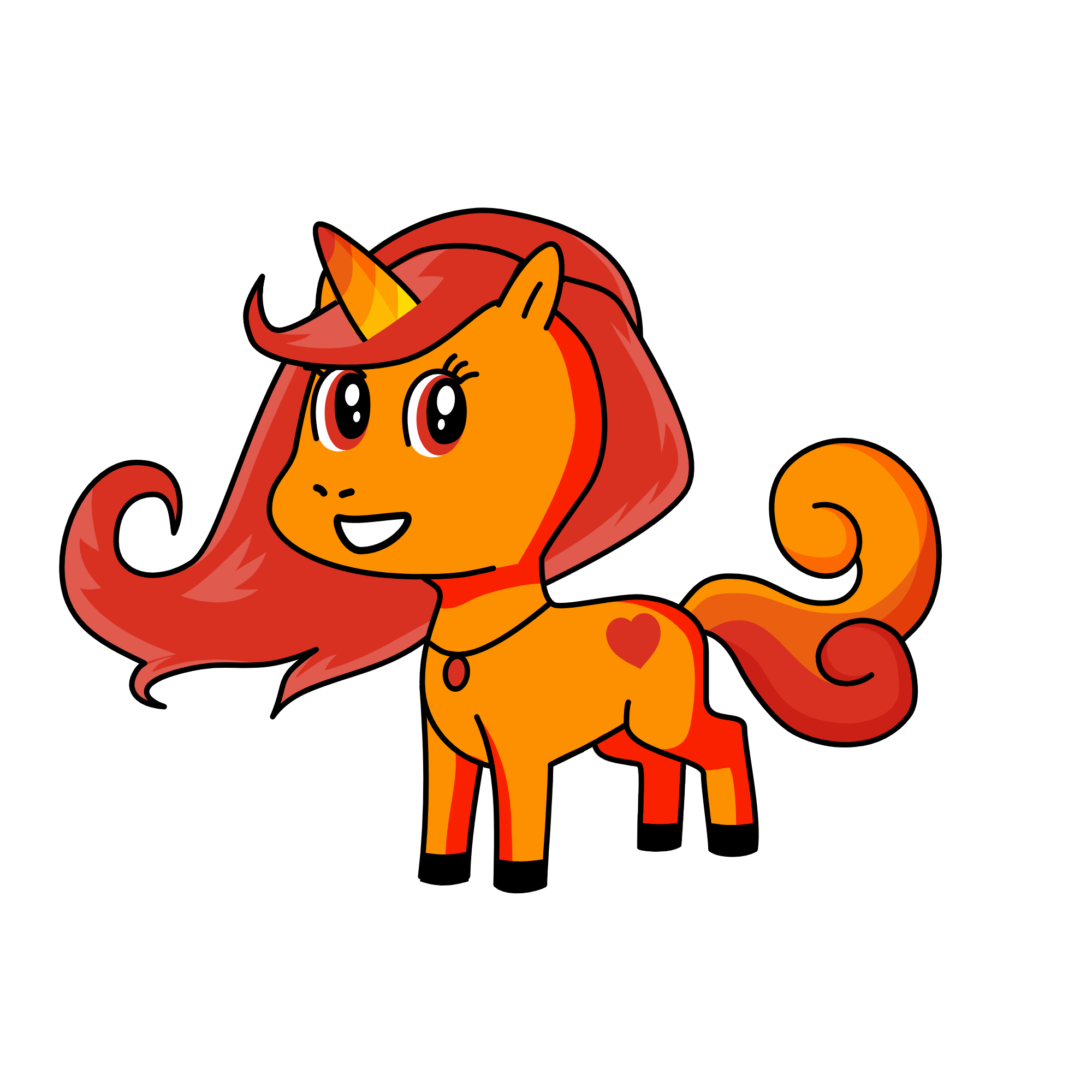 Flames, the unicorn