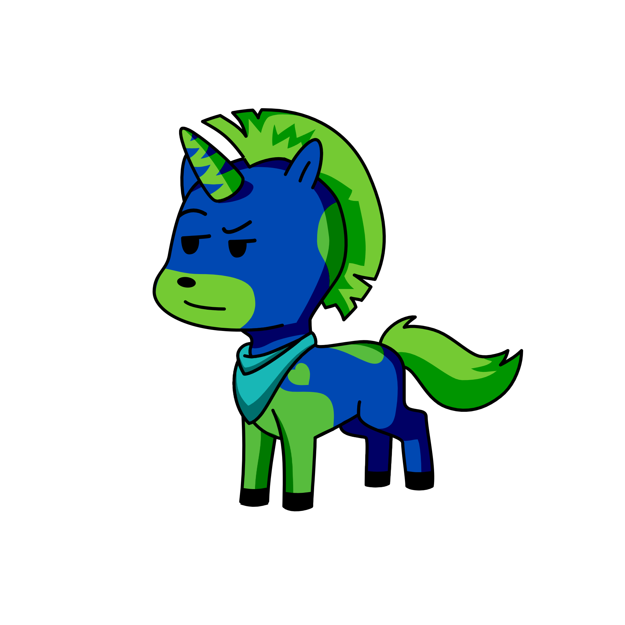 blue, the unicorn