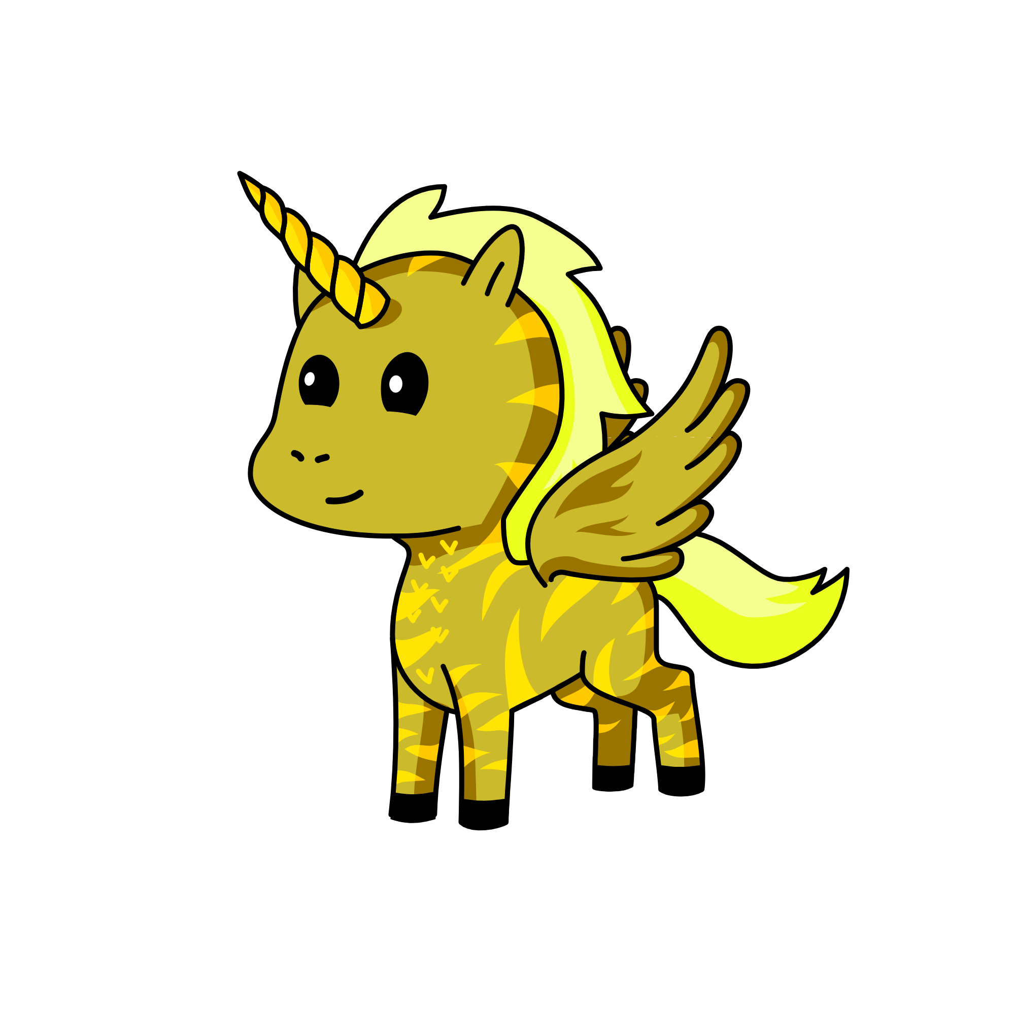 Goldy gold, the unicorn