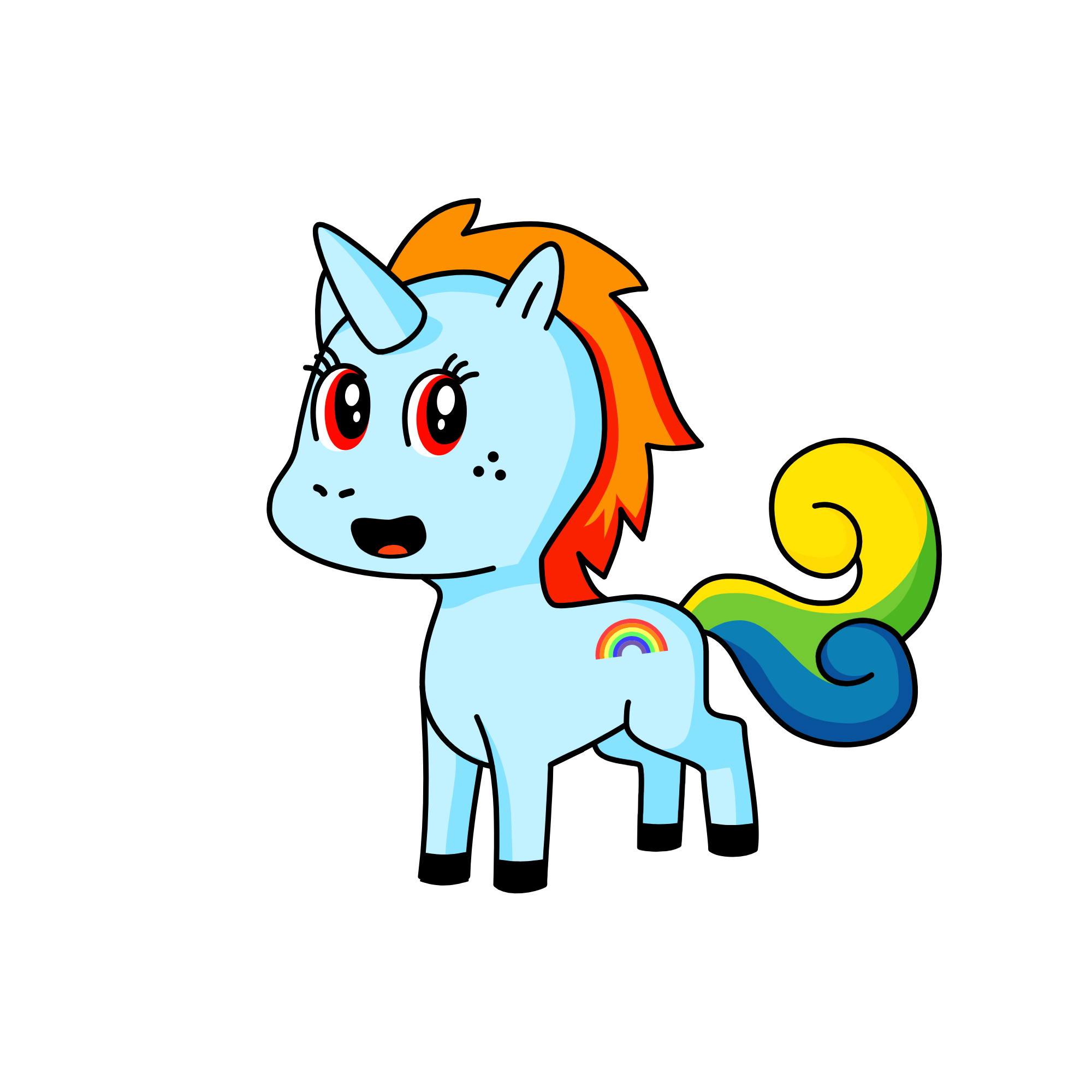 rainbow dash, the unicorn