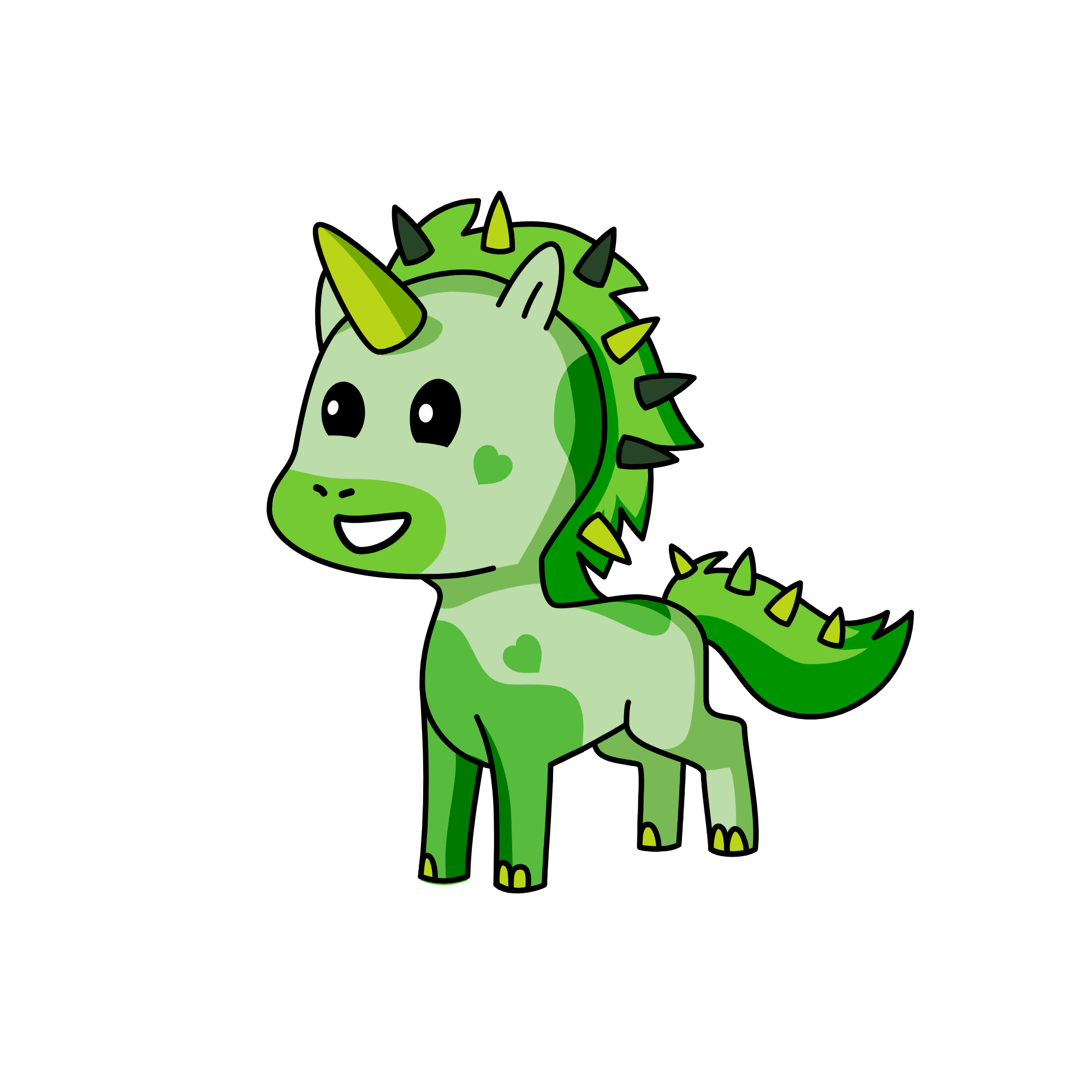 Green, the unicorn