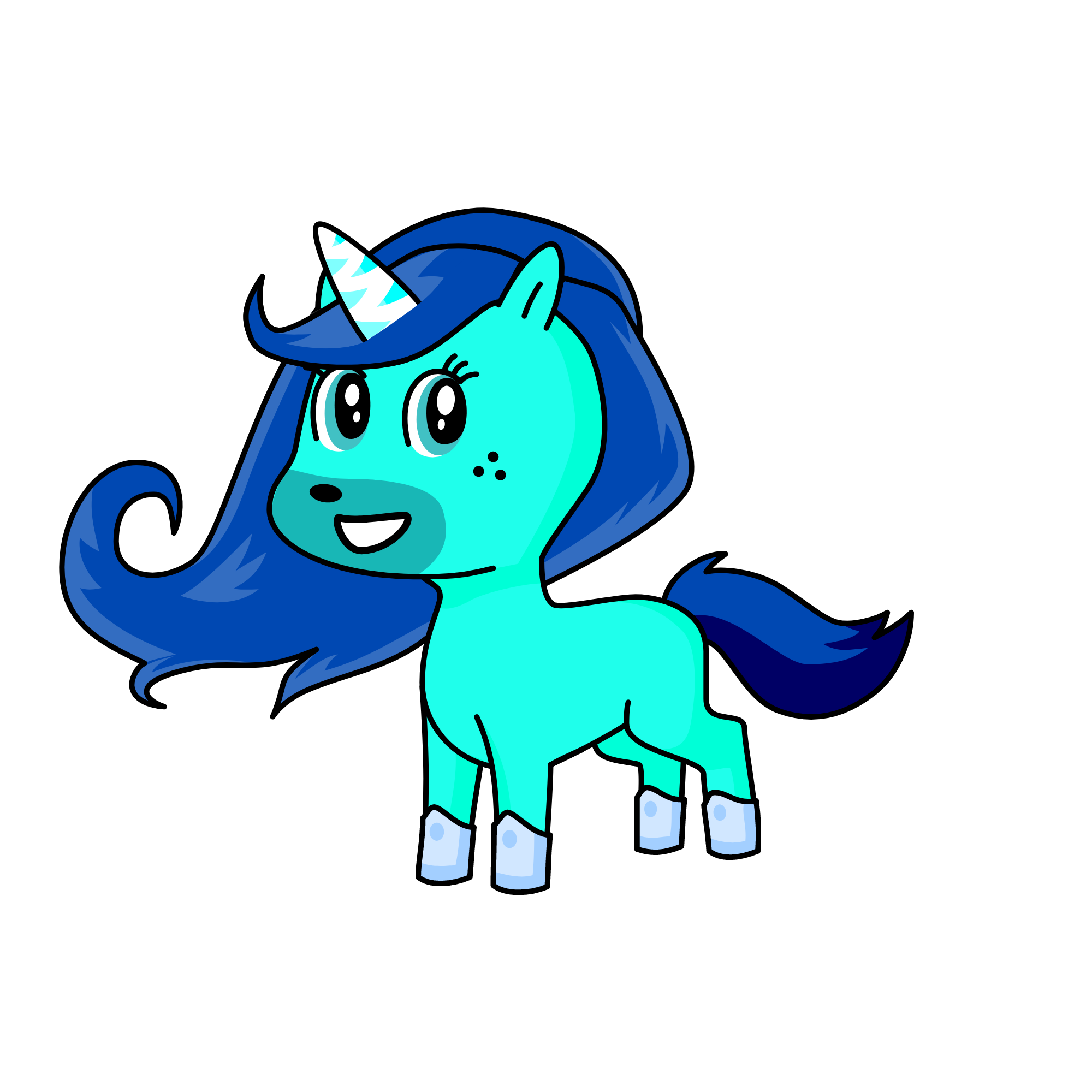 blue, the unicorn