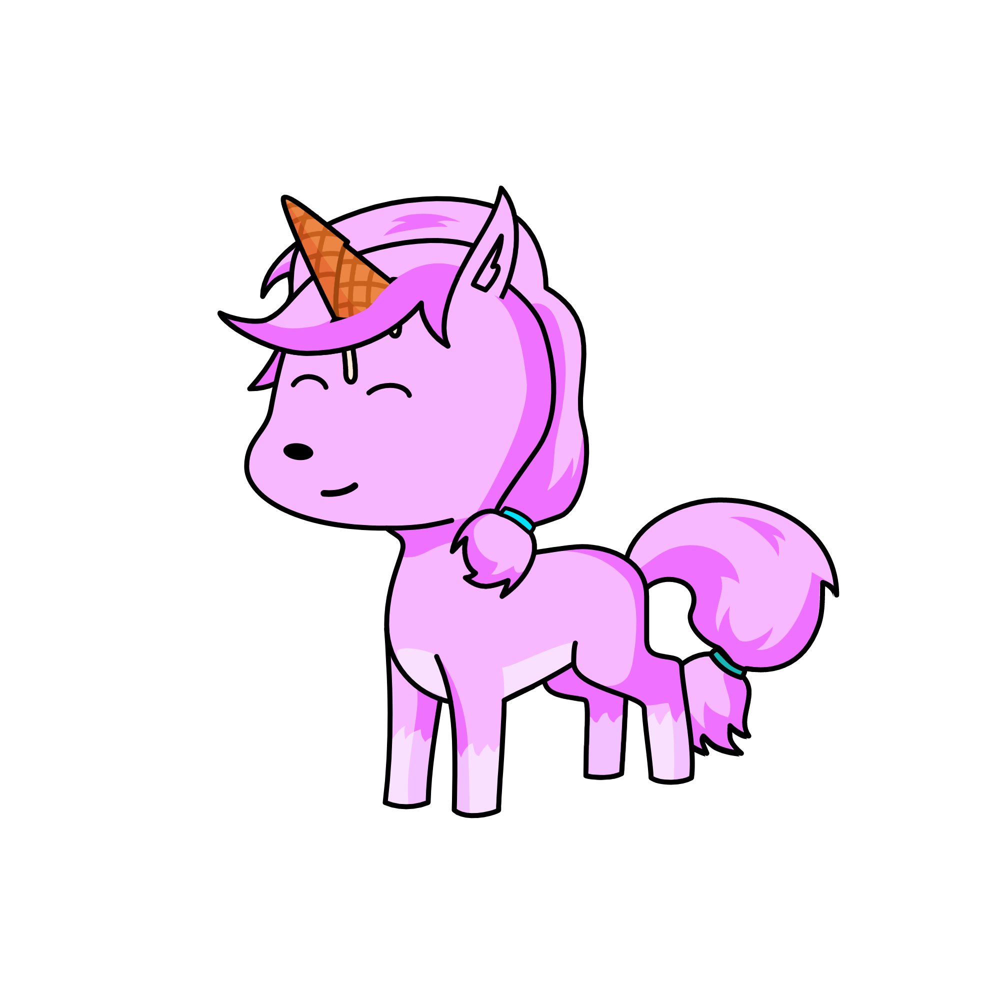 strawberry ice cream, the unicorn