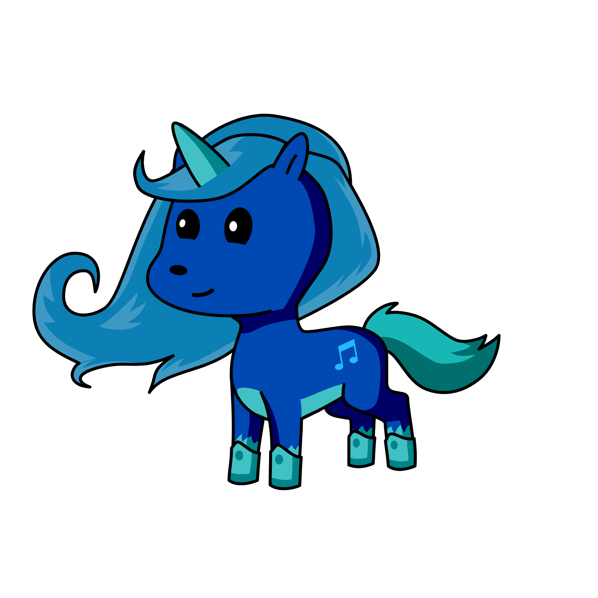 Blue, the unicorn