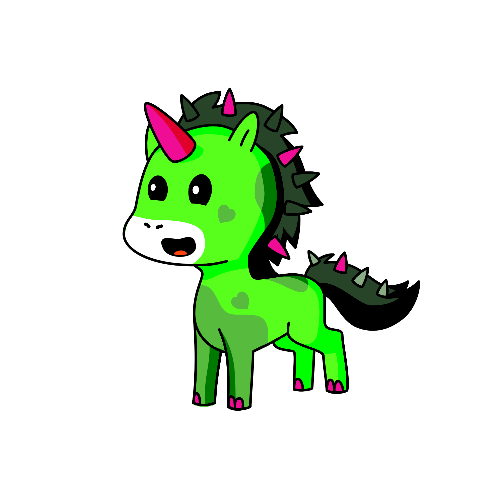 Greenie, the unicorn