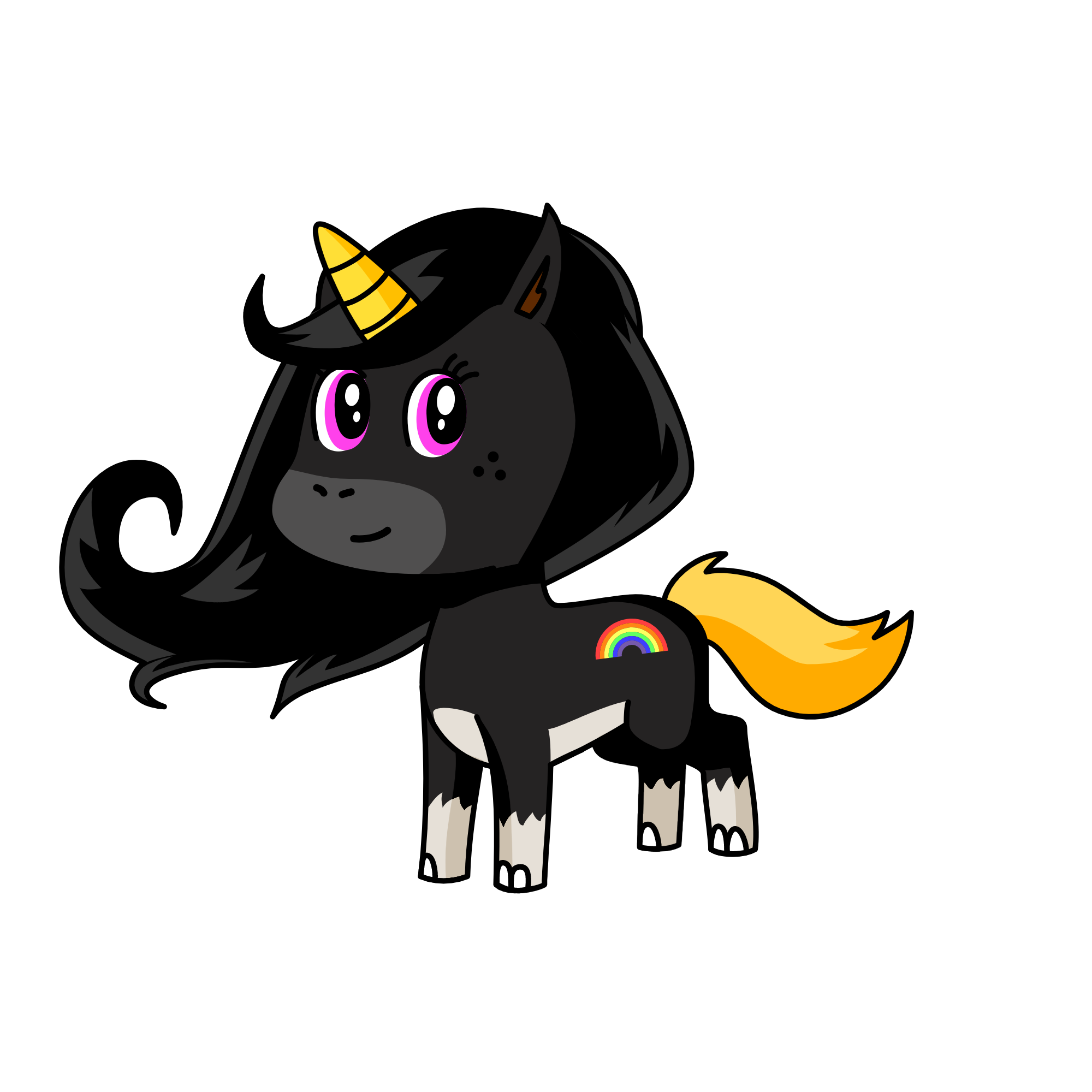Blacky, the unicorn