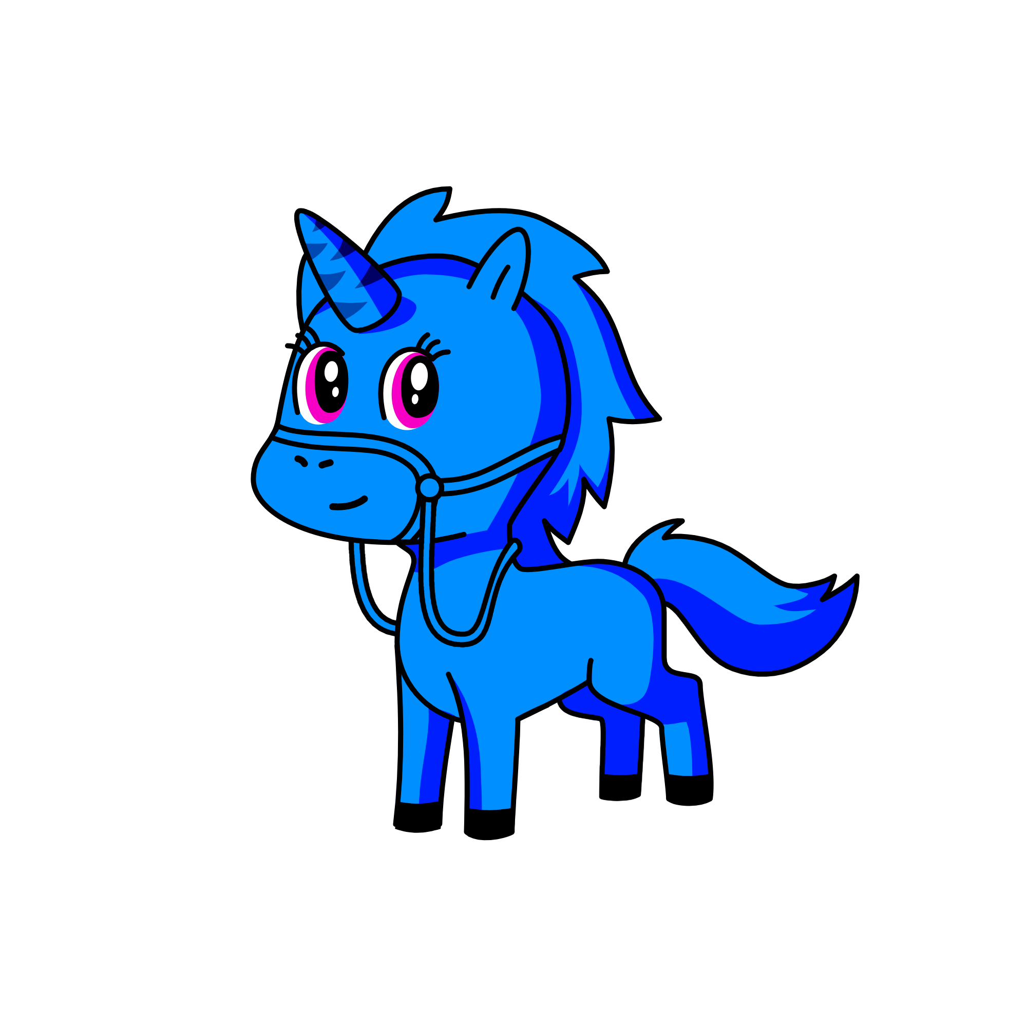Blue Girl, the unicorn