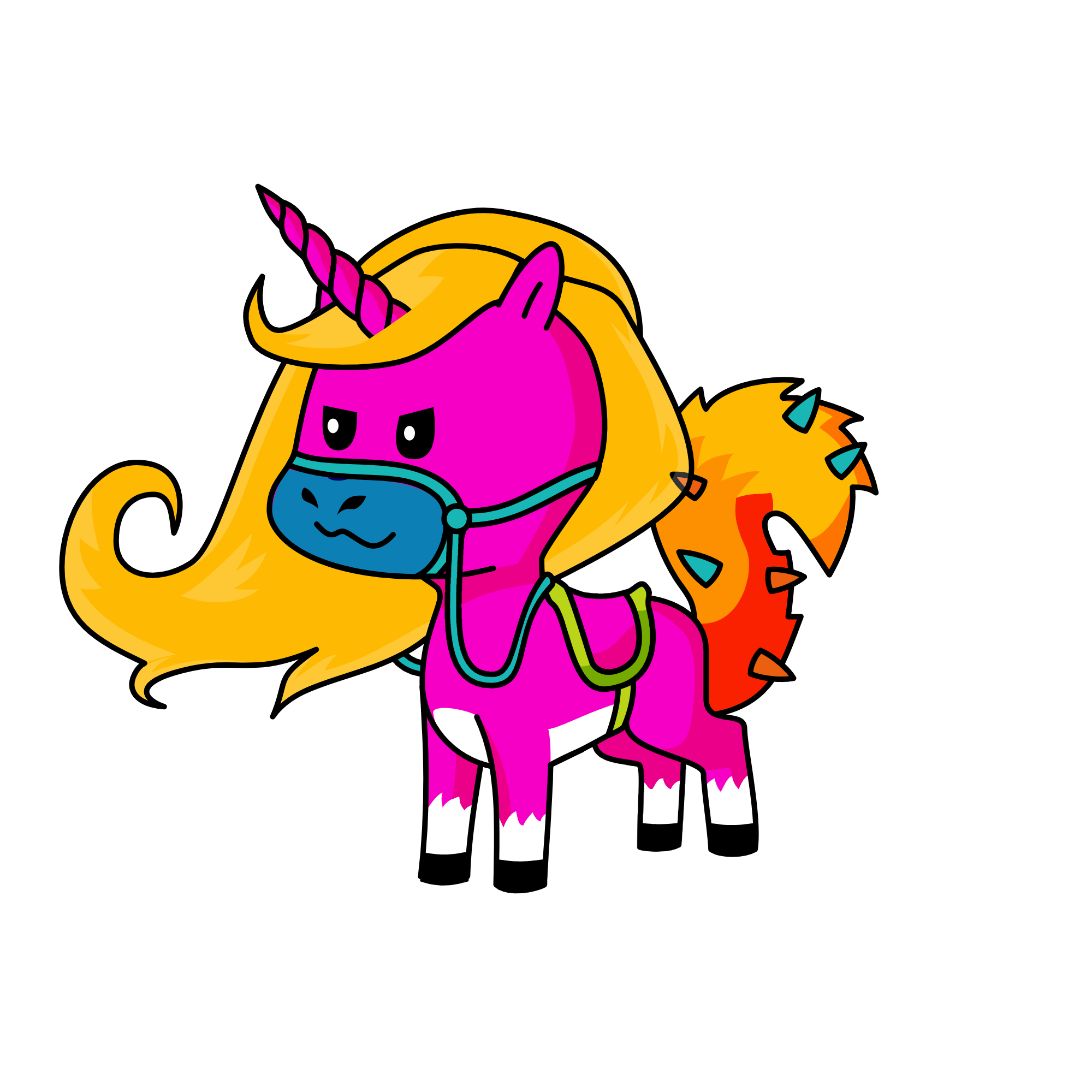 orange pinky, the unicorn
