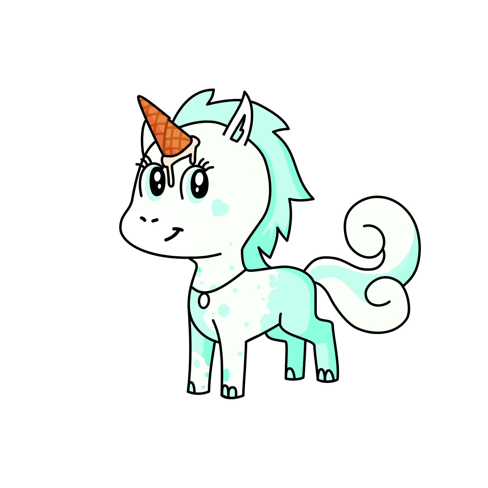 mint icecream, the unicorn