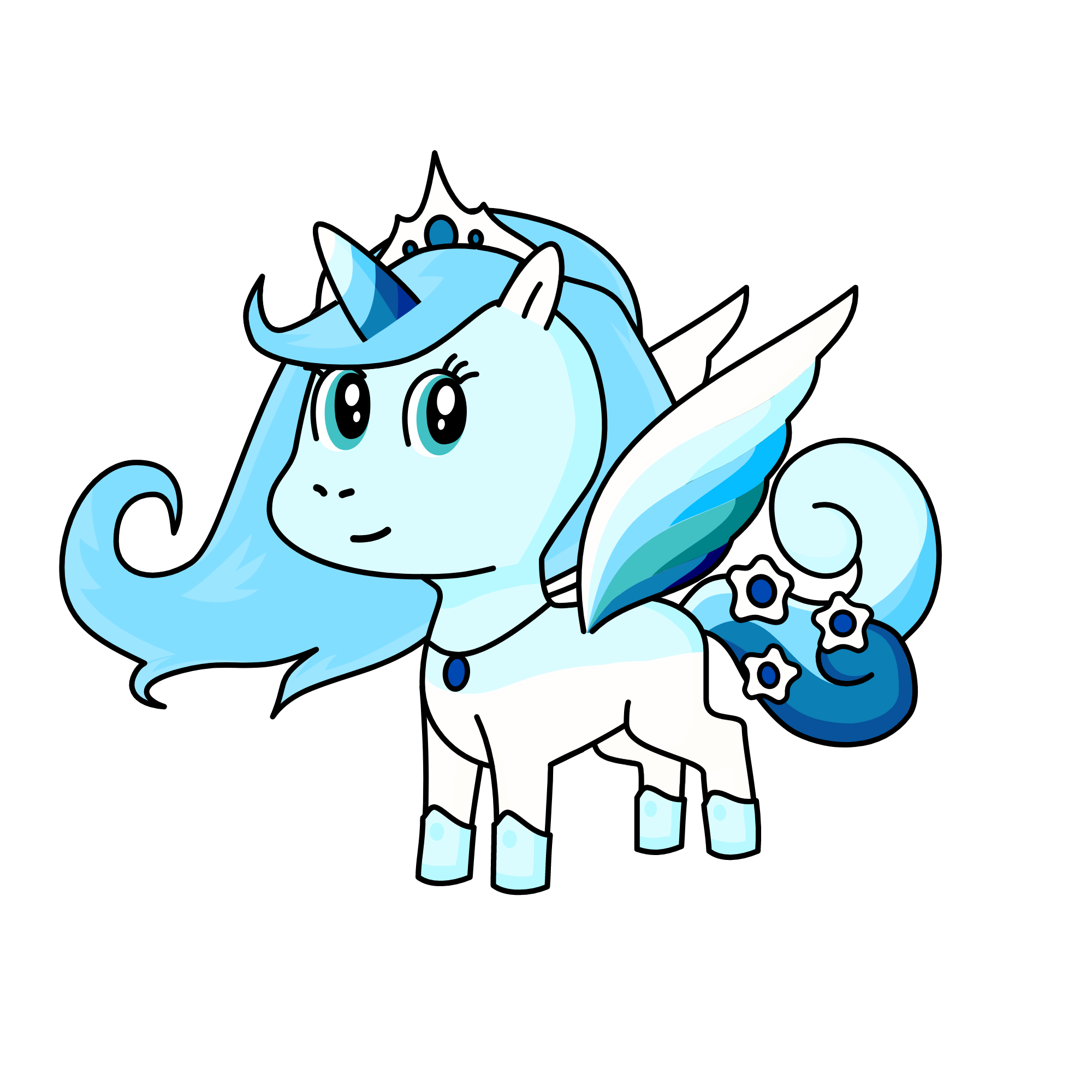 Snow queen, the unicorn