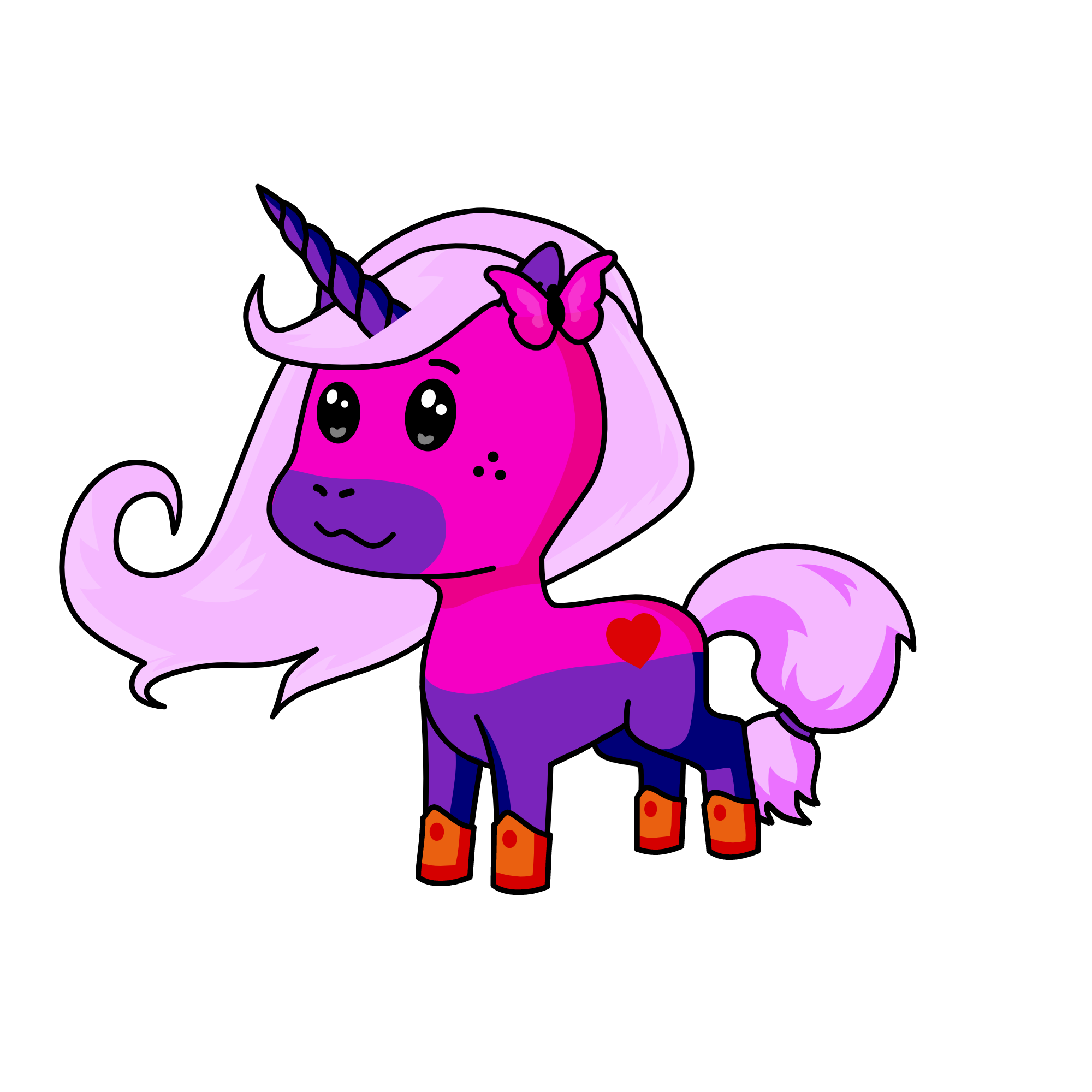 pinky that loves pink, the unicorn