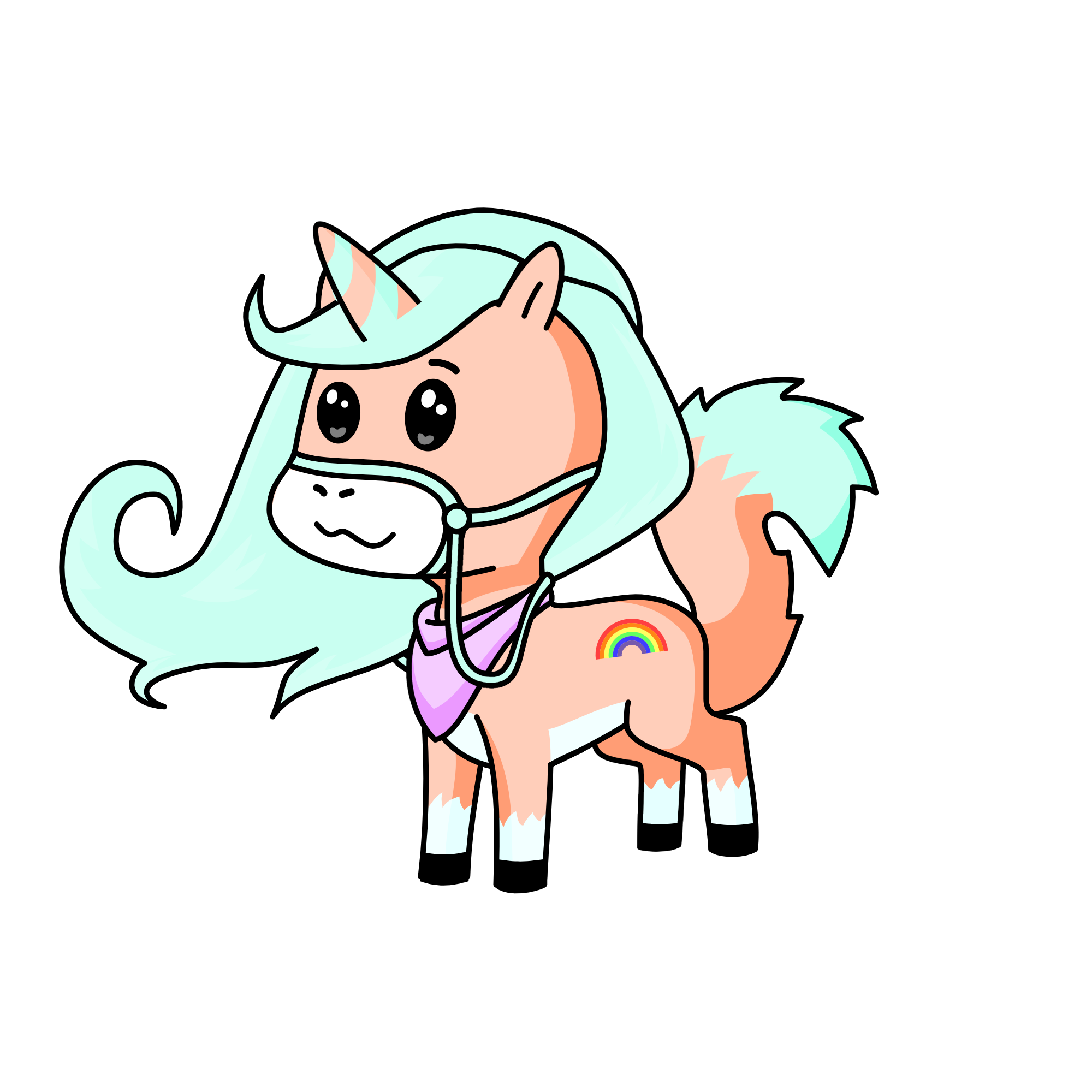 Daring brave horse, the unicorn