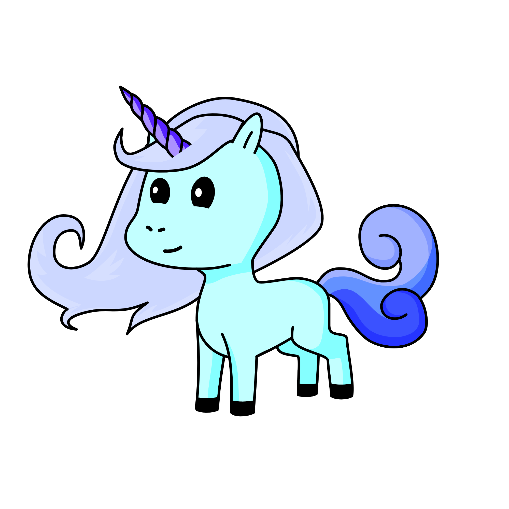 blue, the unicorn