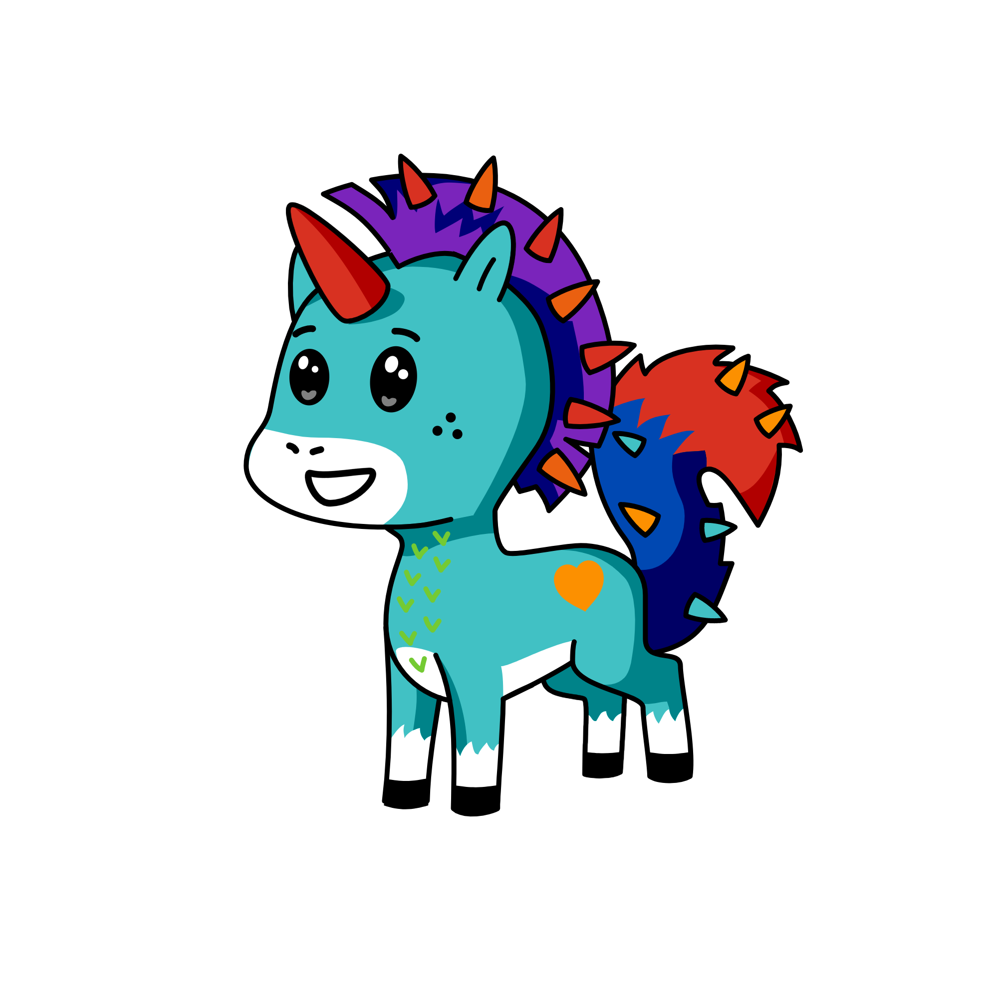 blue pie, the unicorn