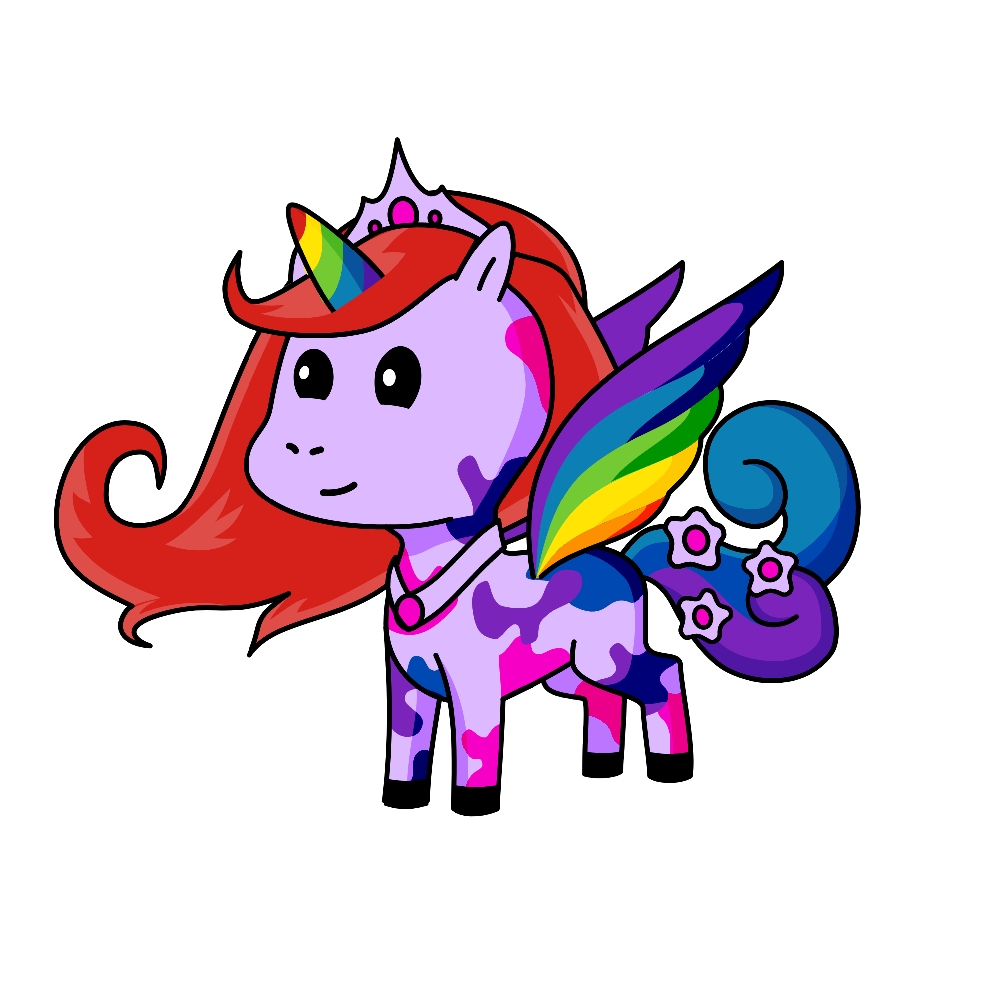 I love rainbows and unicorns, the unicorn