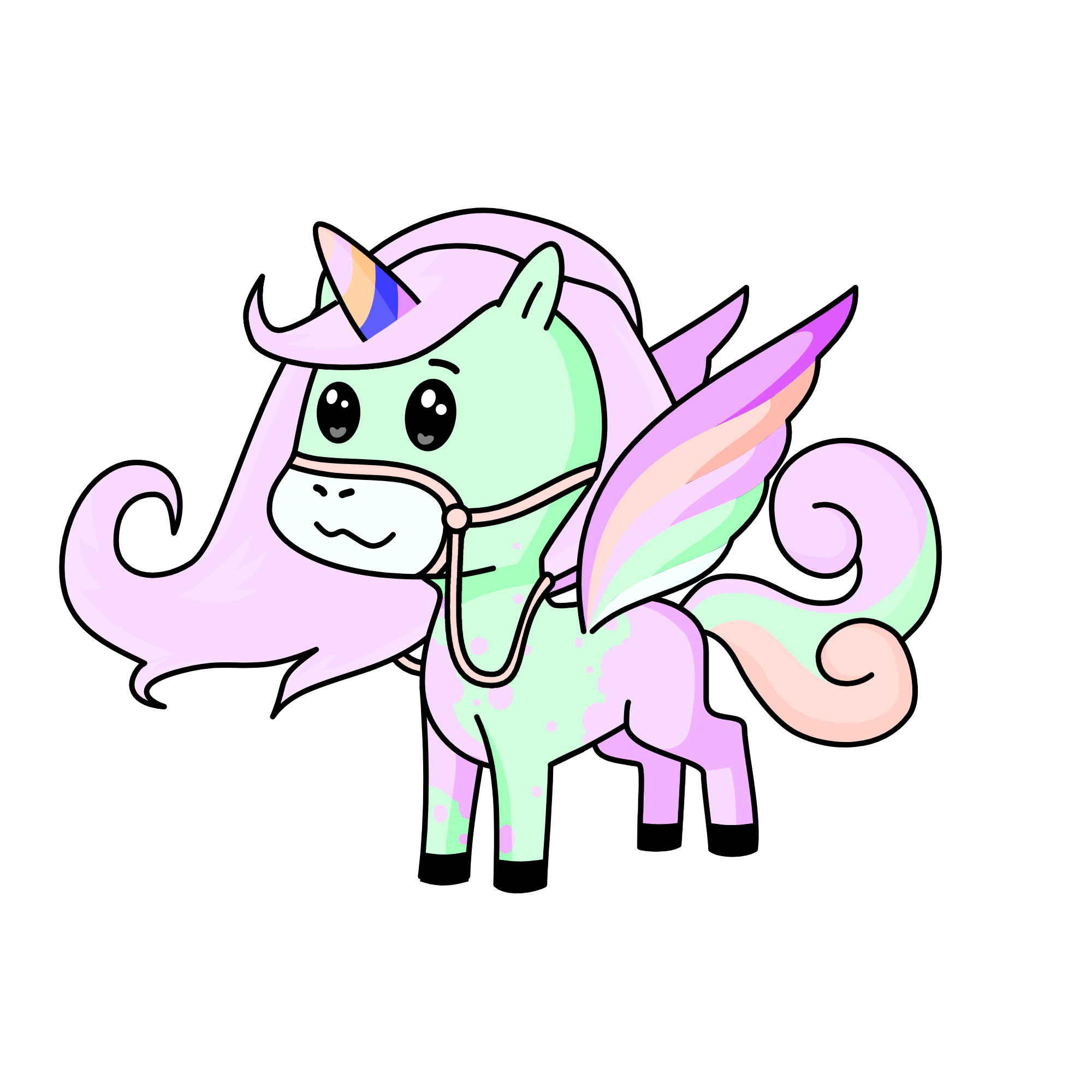 Want wings? go to about! scroll to bottom. And click wing simble and click try it!, the unicorn