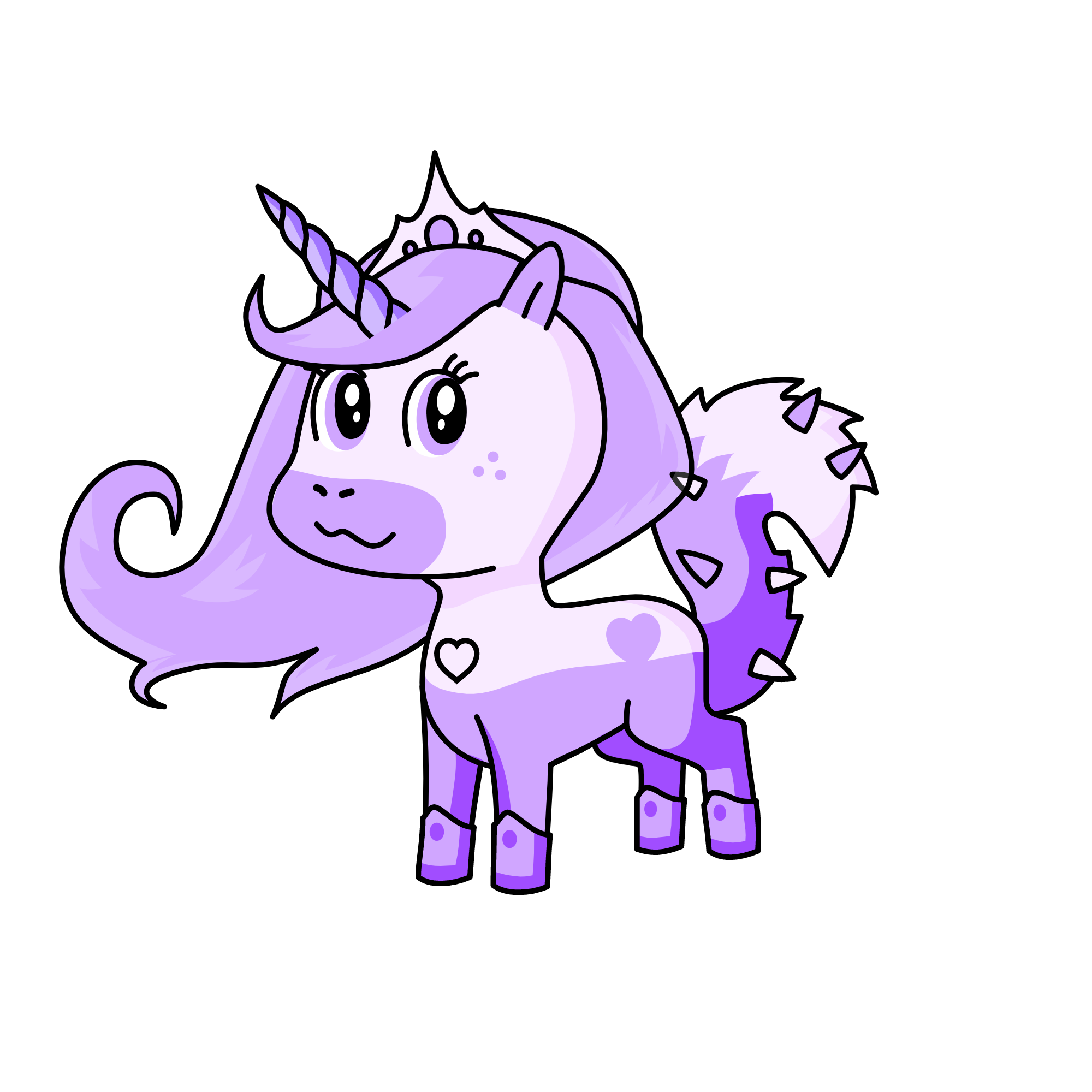 purple girl, the unicorn