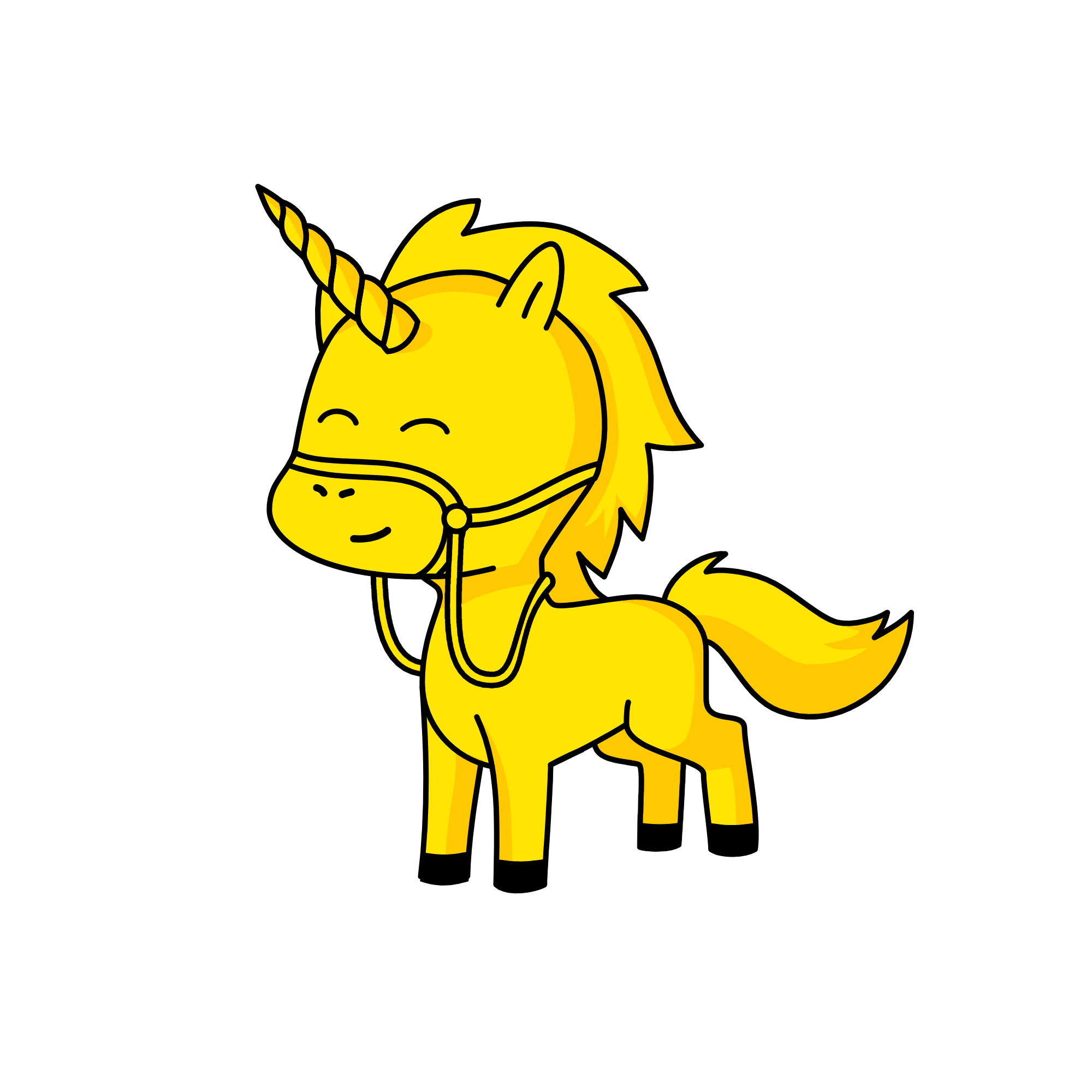 Yellow, the unicorn