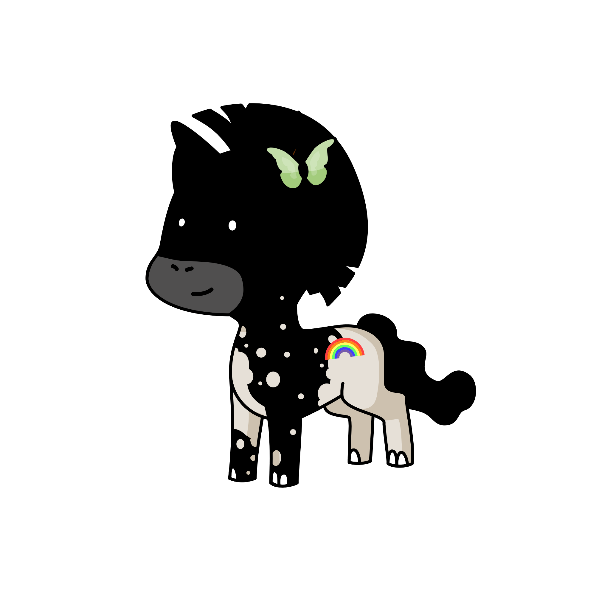 Black. Night , the unicorn