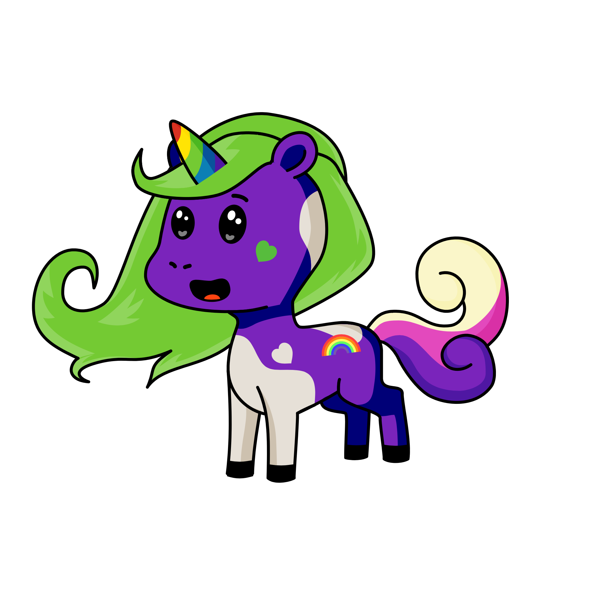 Rain bow, the unicorn