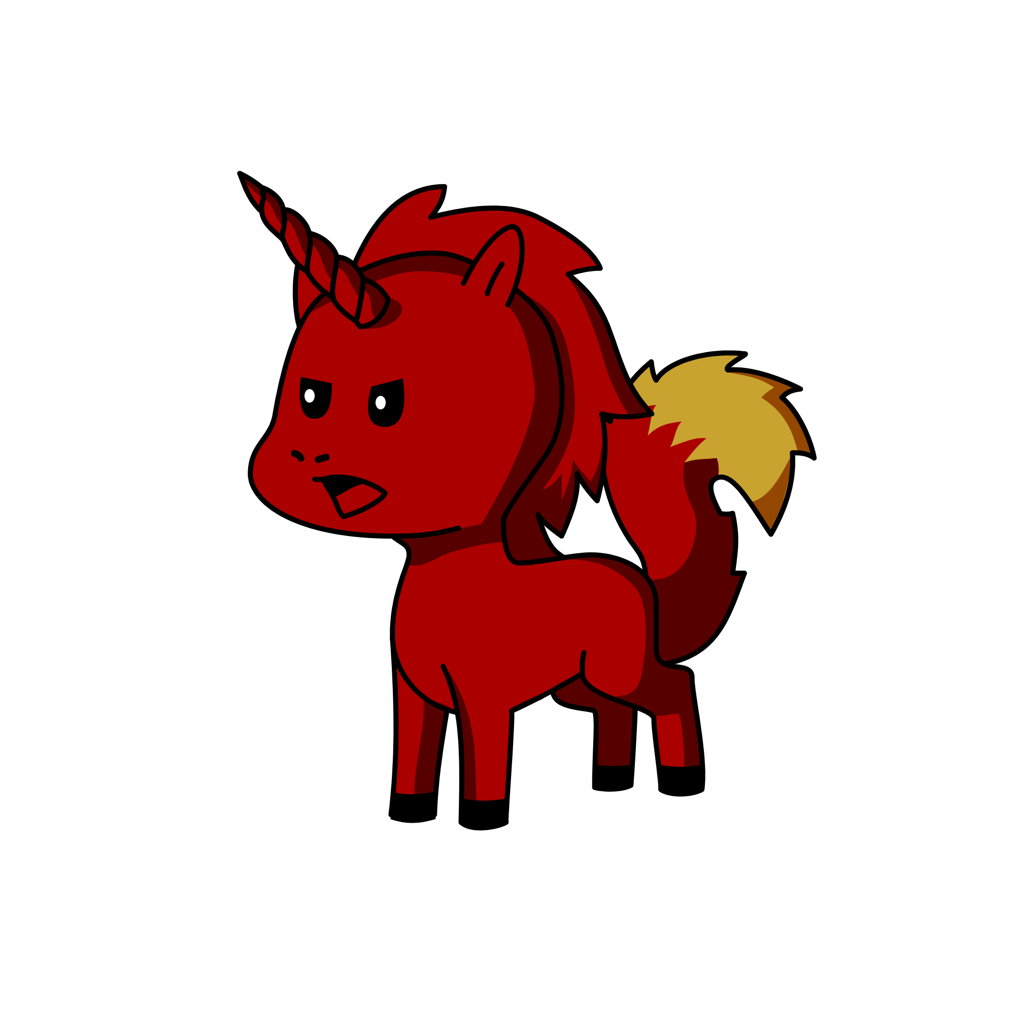 Fire baby boy, the unicorn