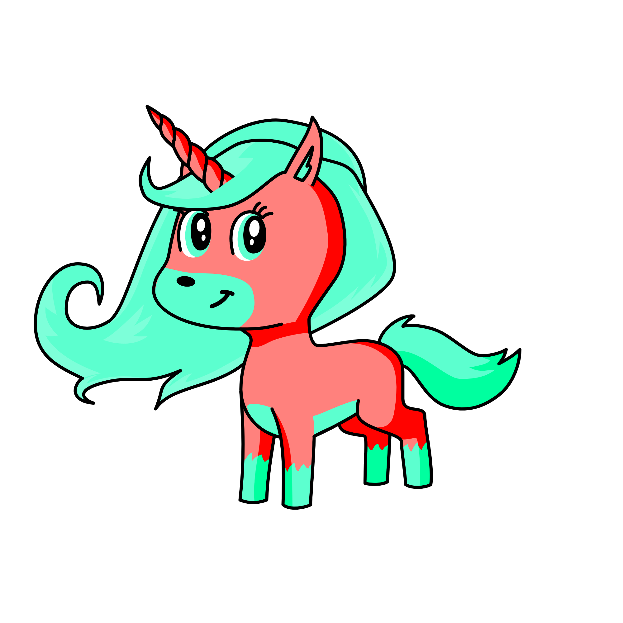 Lily with no wings, the unicorn
