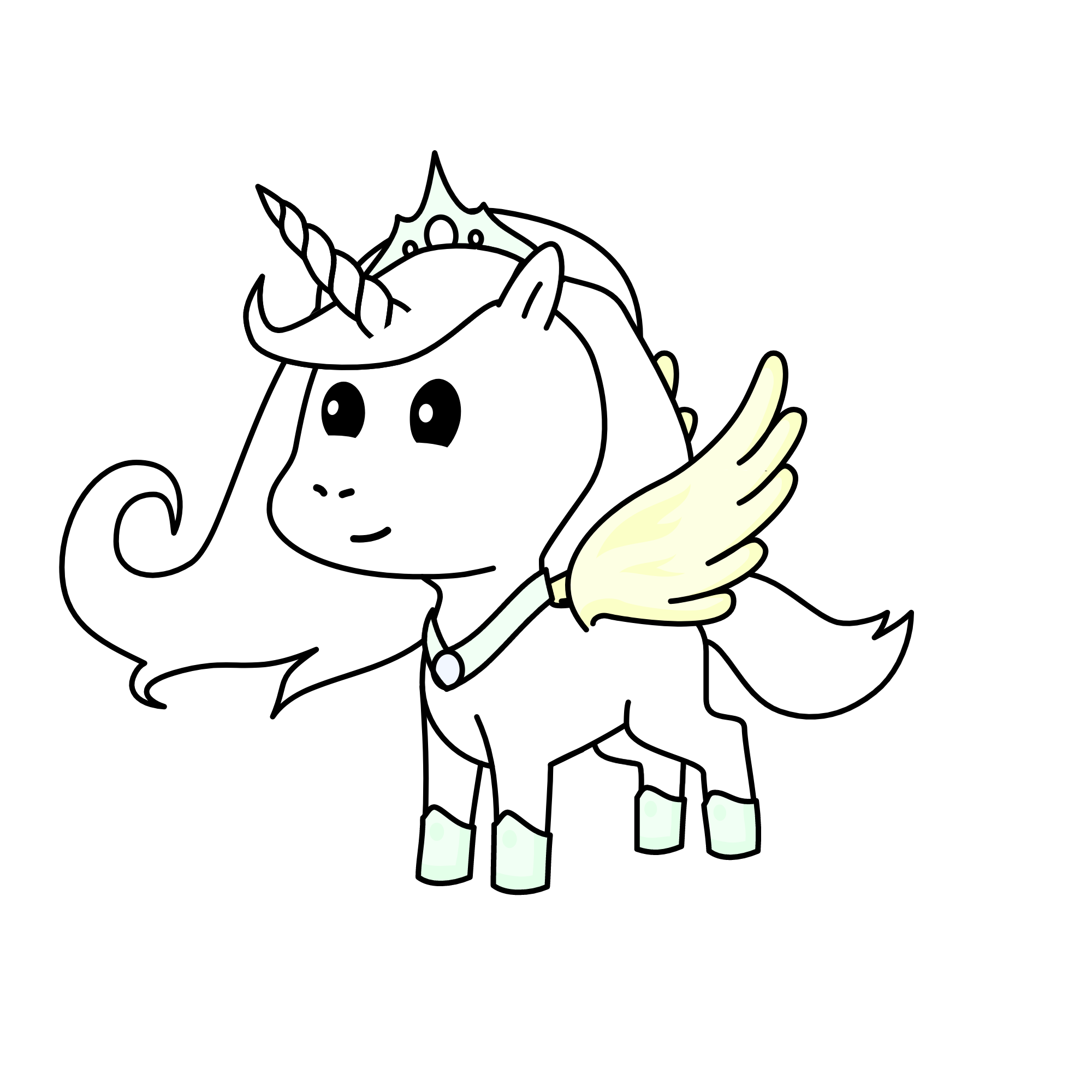white, the unicorn