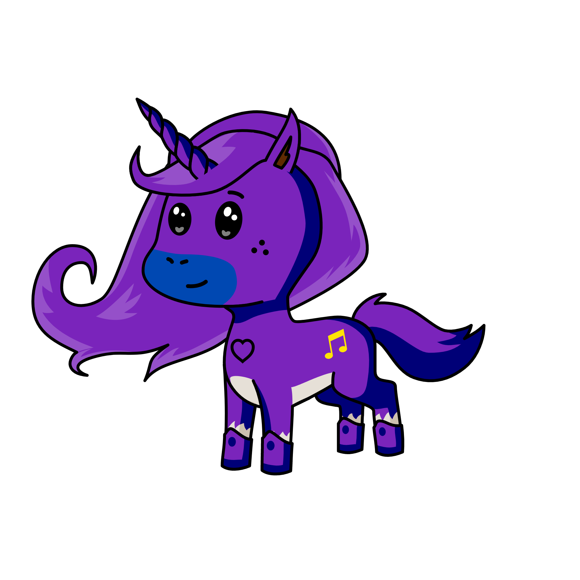 Queen Purple, the unicorn