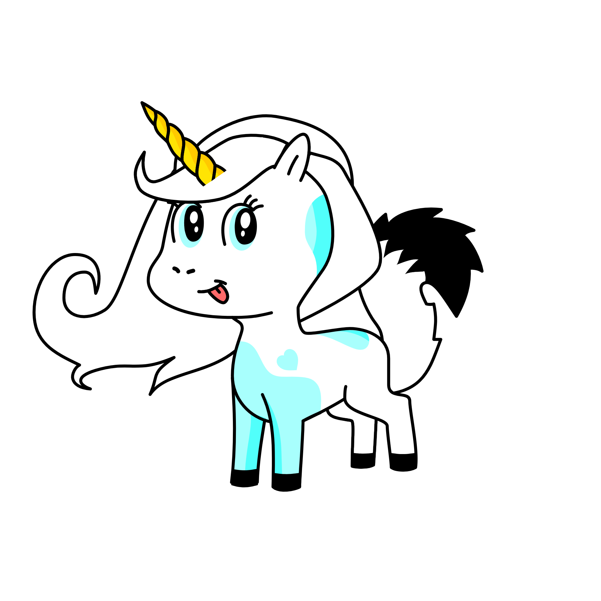 Ocean blue, the unicorn