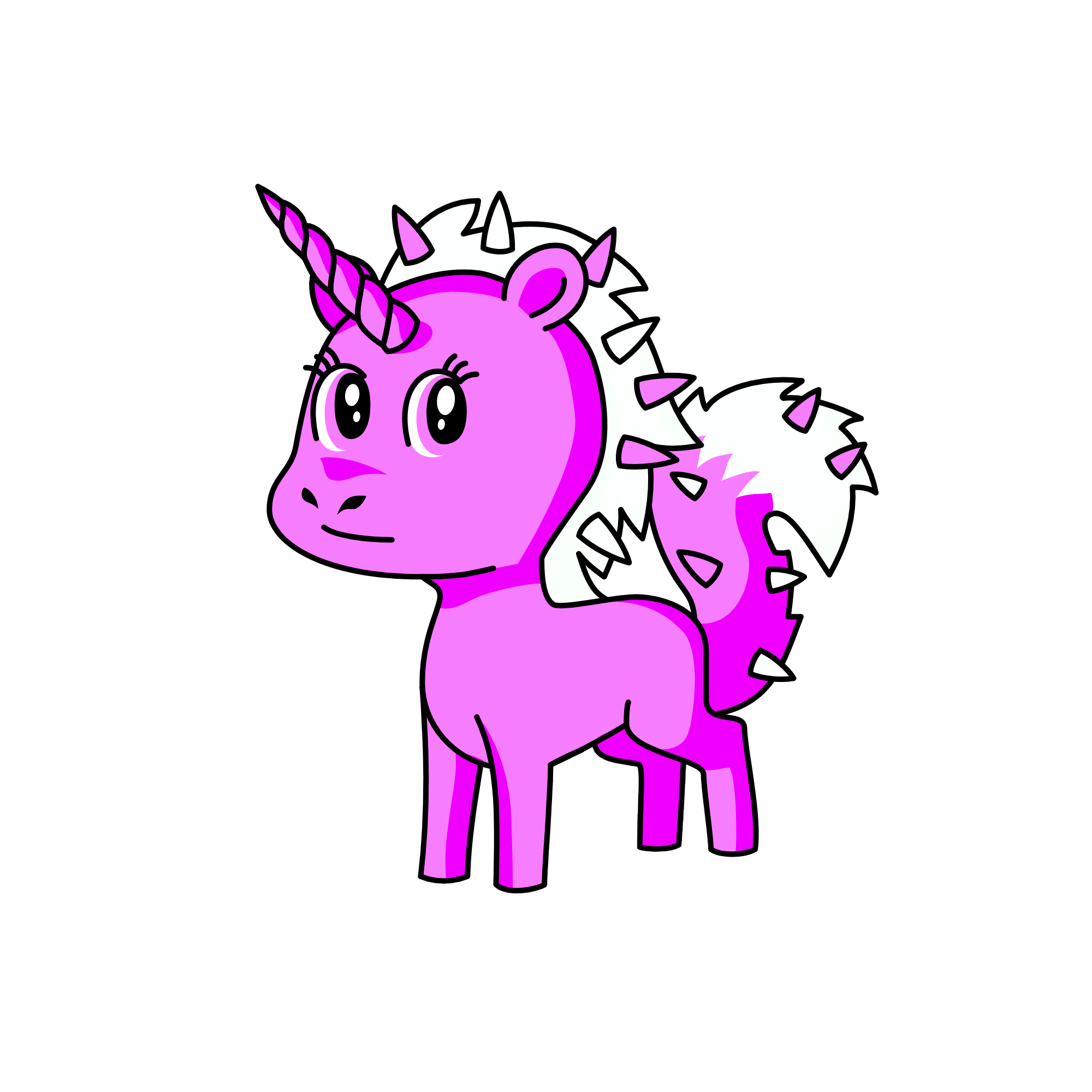 spiky pink, the unicorn