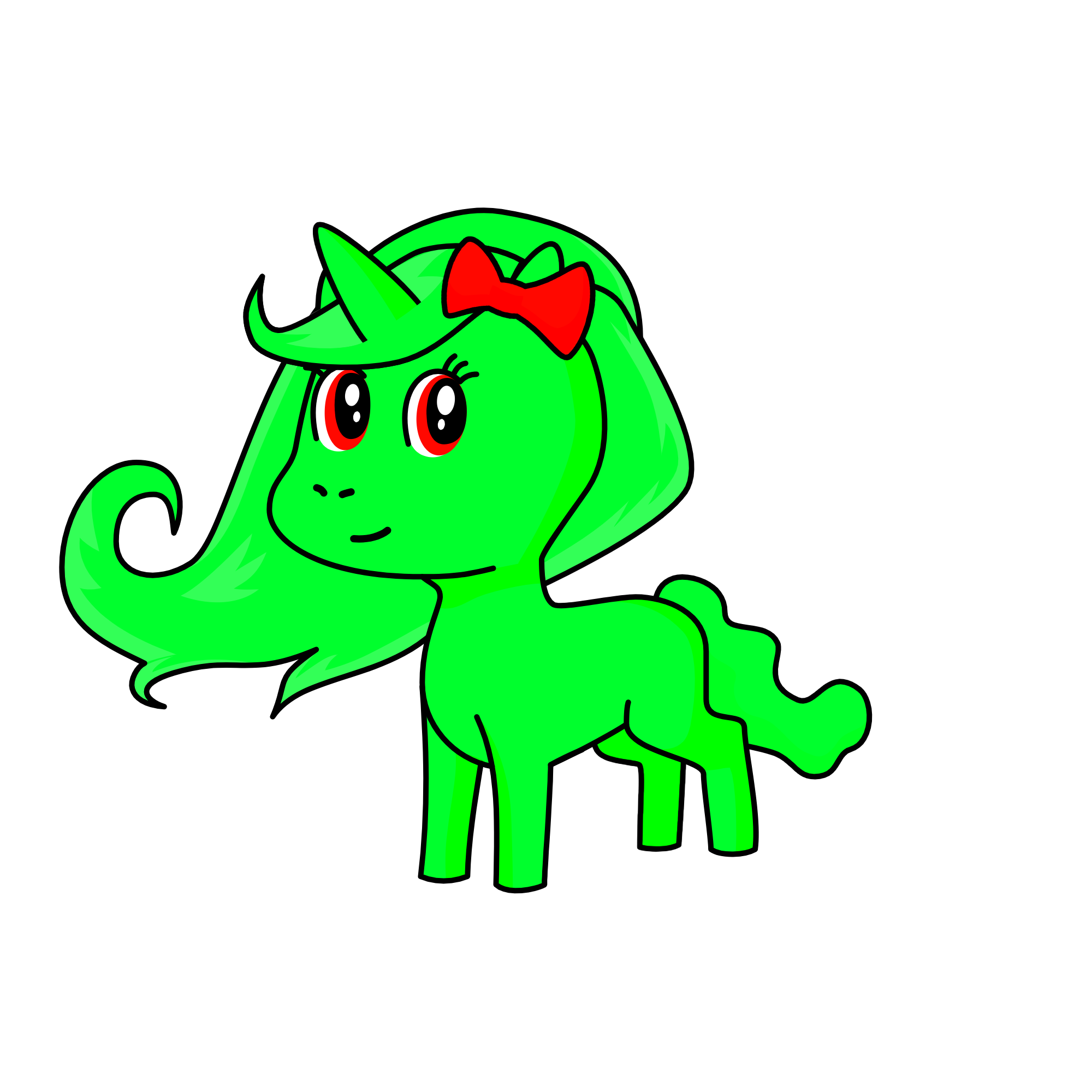 green balloon, the unicorn