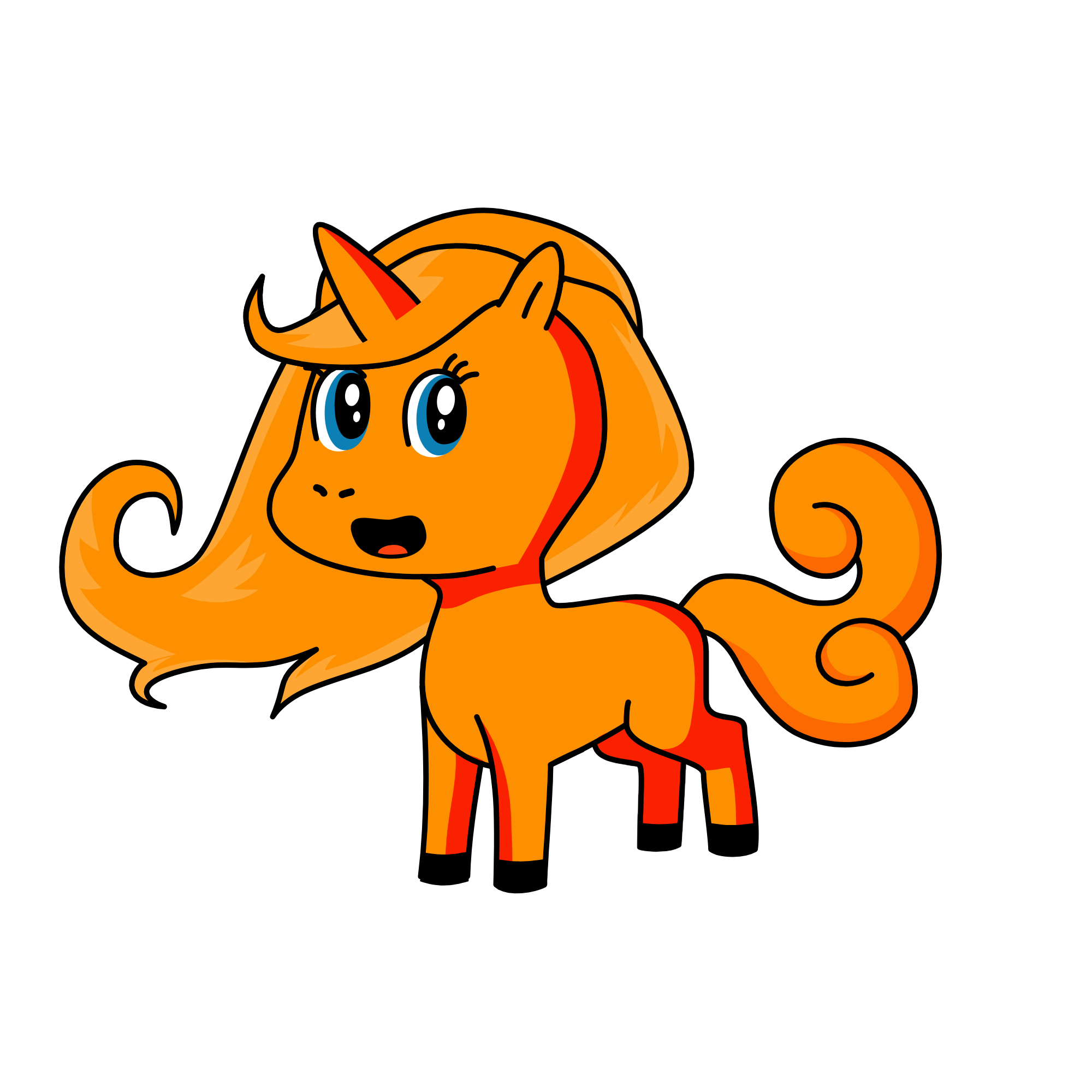 apple jack with hair down., the unicorn