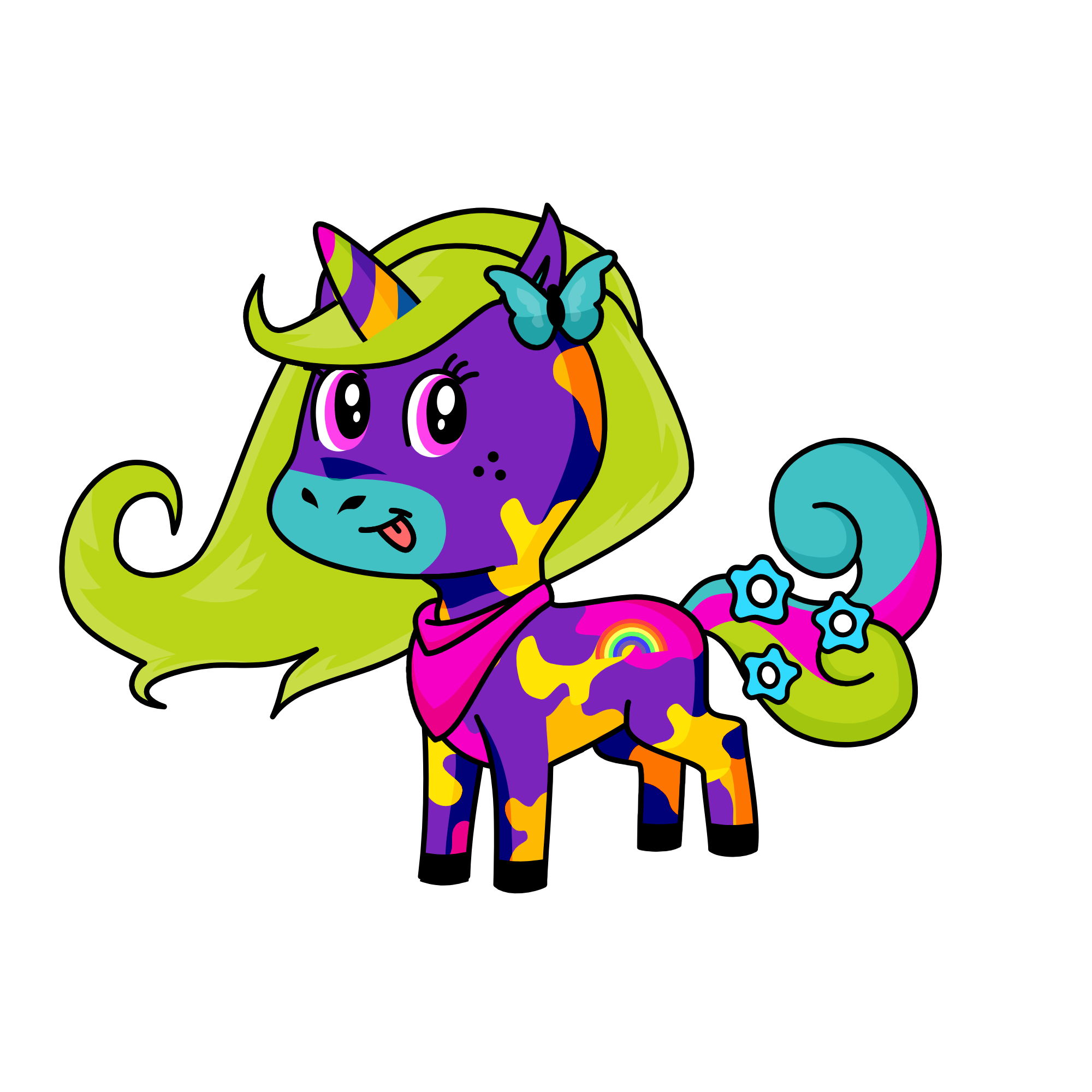 rainbow sparkles, the unicorn