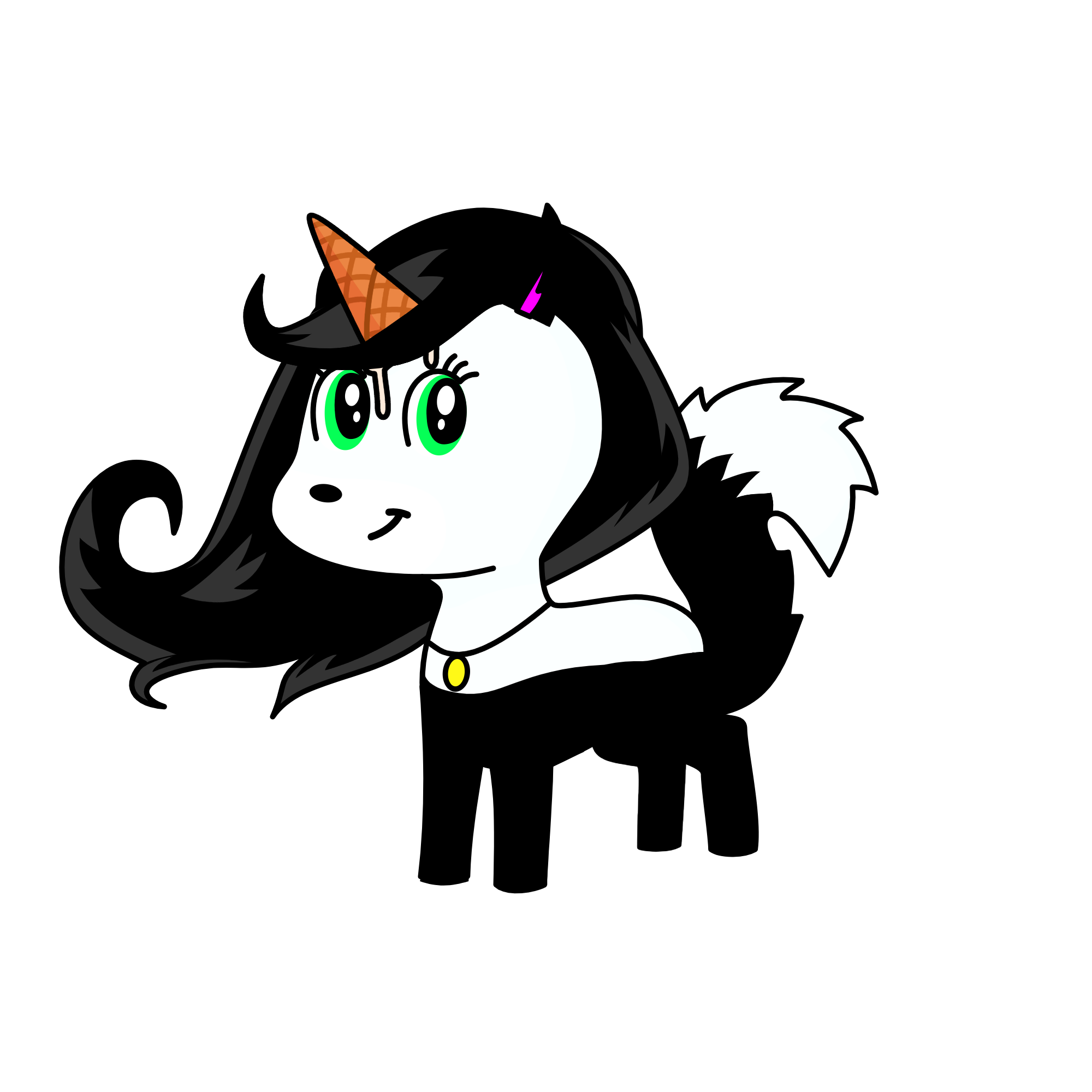 black cat, the unicorn