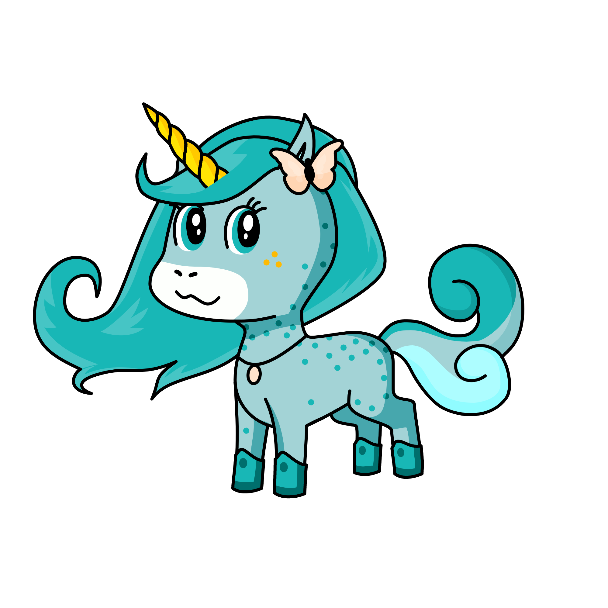 Teal, the unicorn