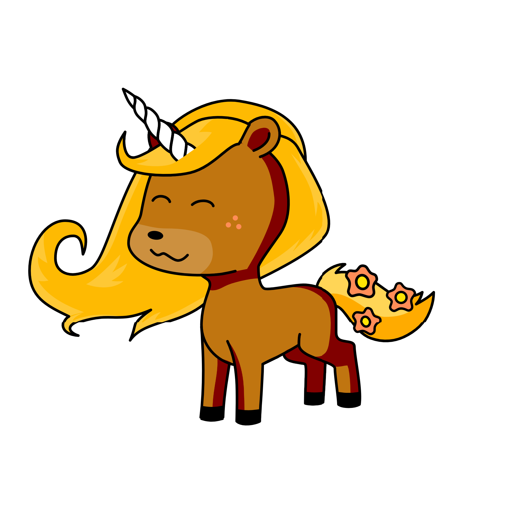 Yellow Sunshine Happiness, the unicorn