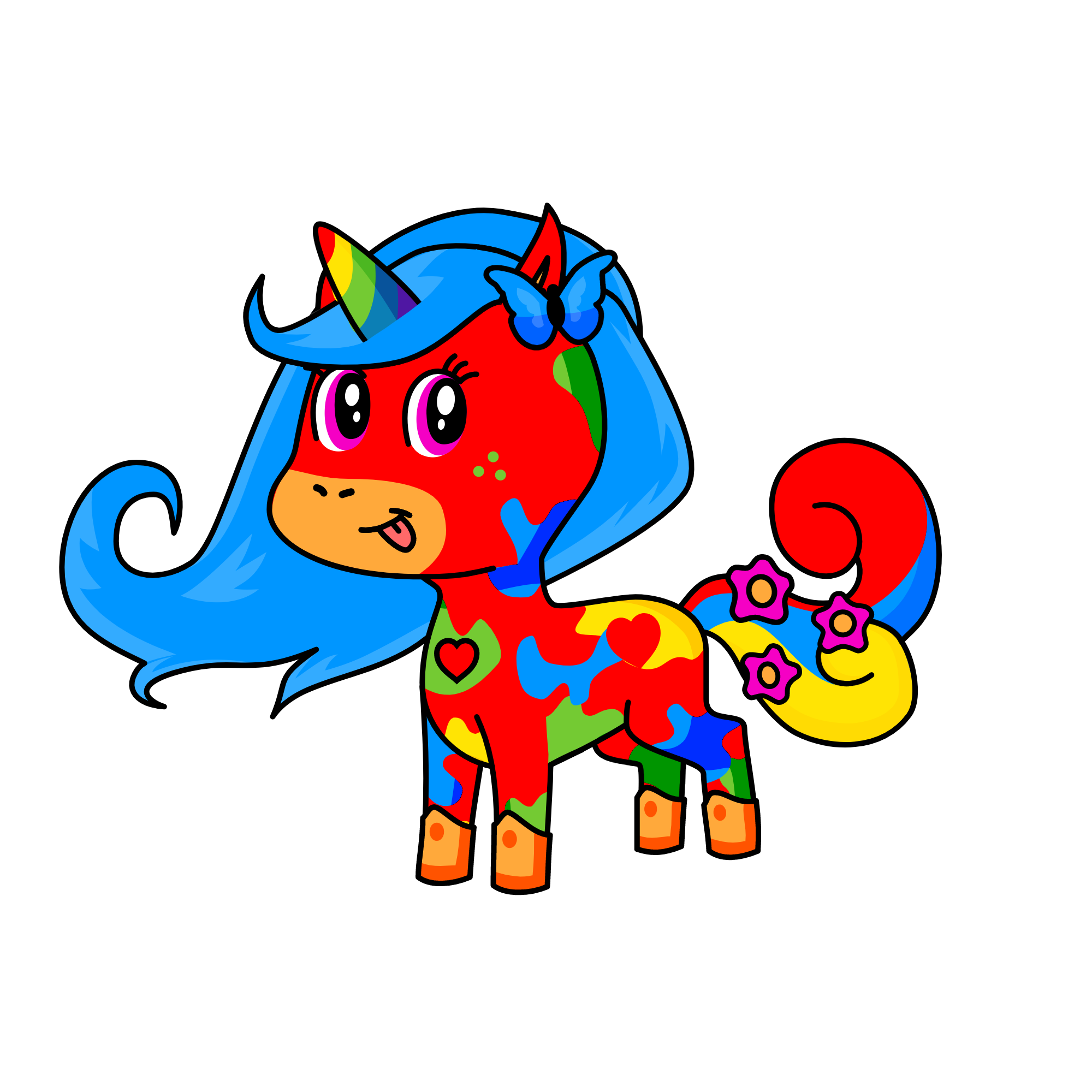 Rainbow, the unicorn