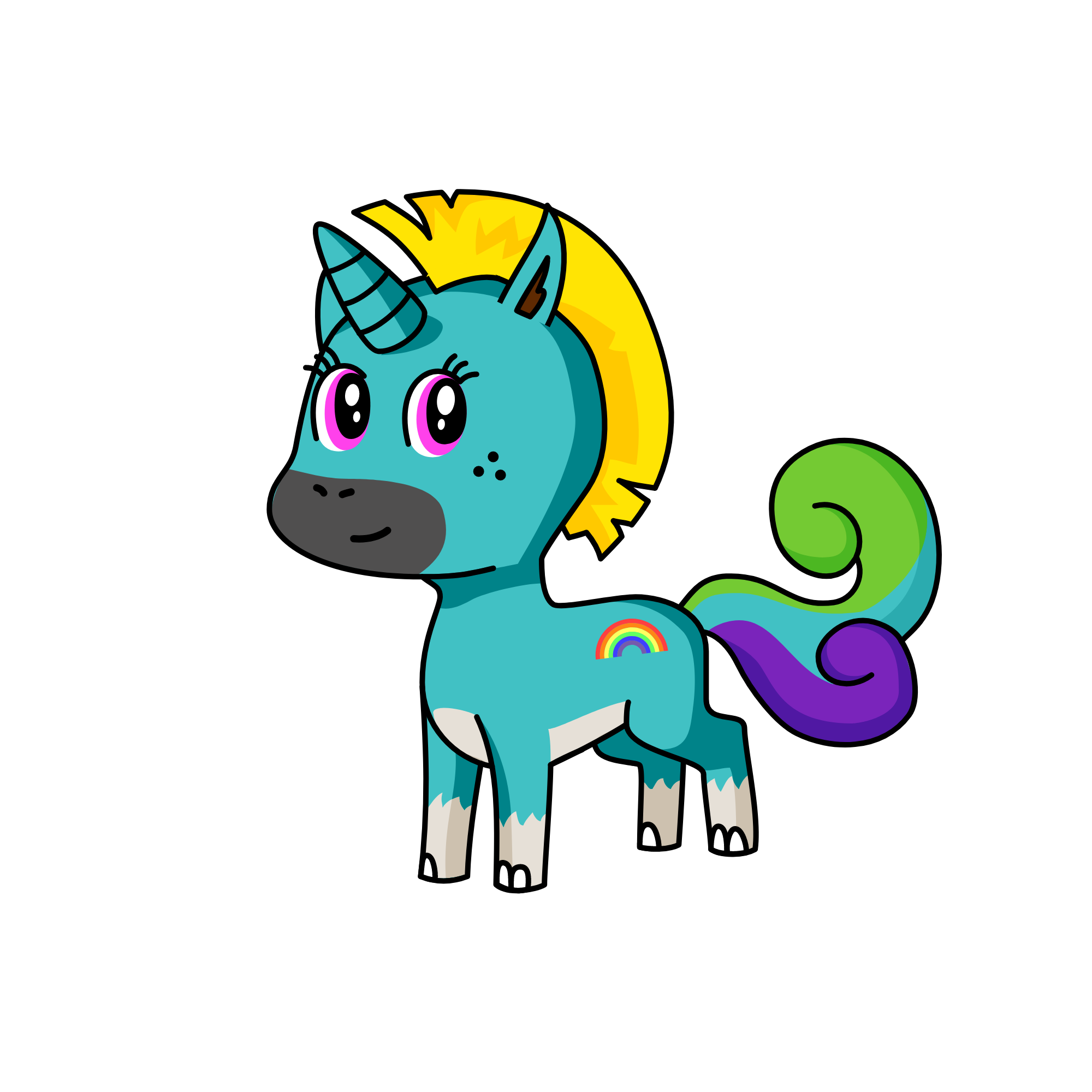rainbow-dash, the unicorn