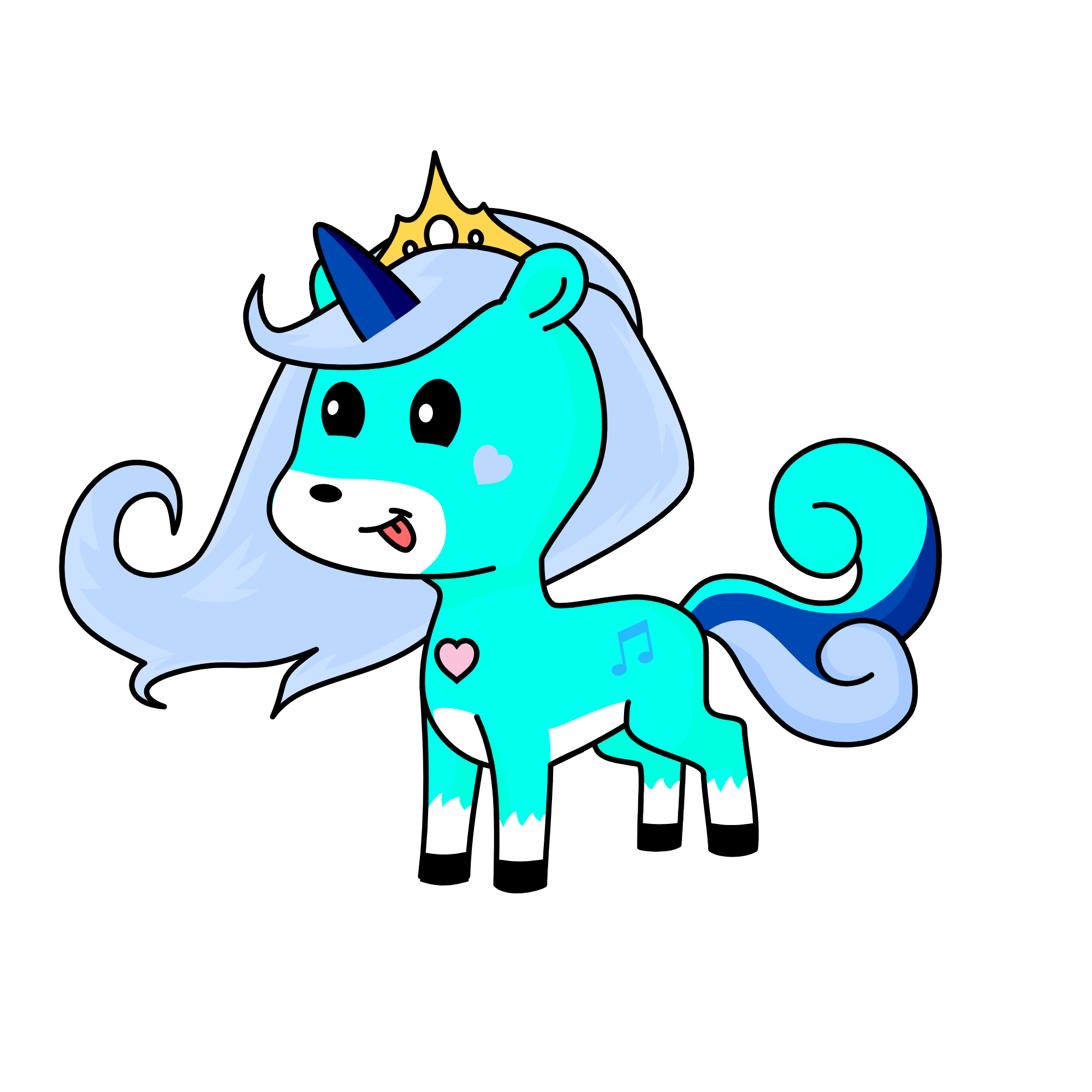 THE GRAND BLUE AND TEAL UNICORN, the unicorn